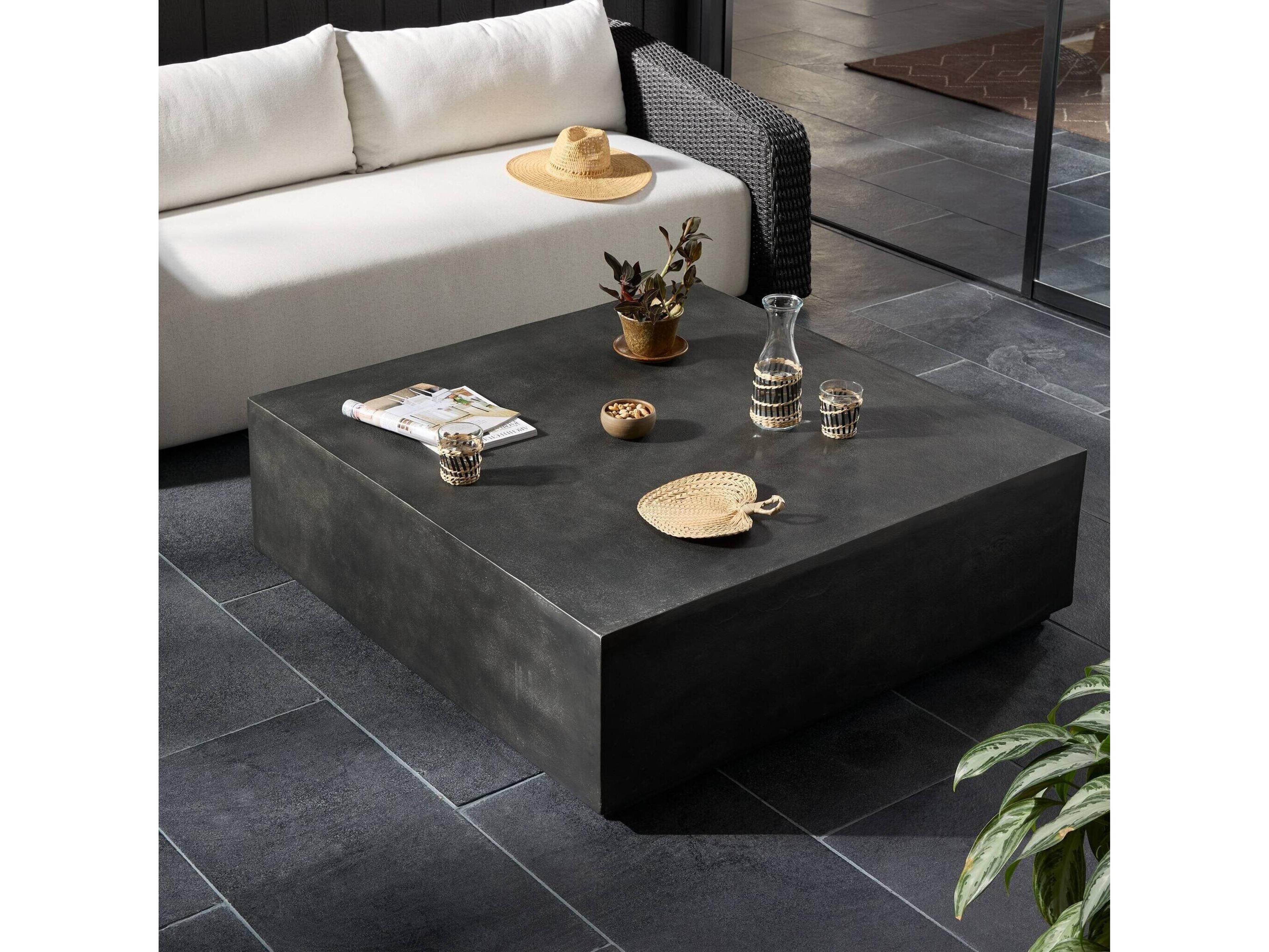 Four Hands Outdoor Graso Outdoor Square Coffee Table Aged Grey