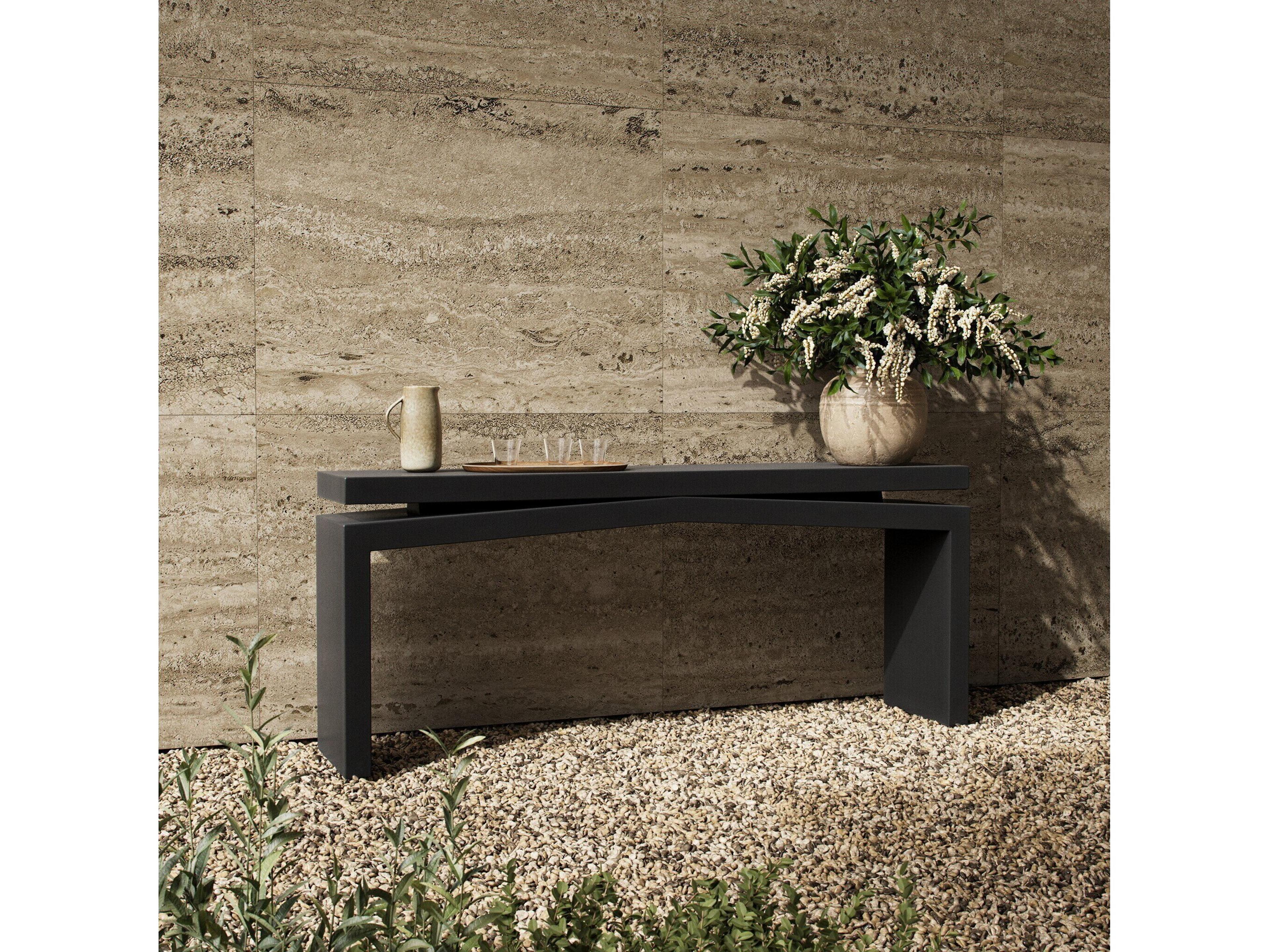 Four Hands Outdoor Matthes Outdoor Console Table Charcoal Concrete