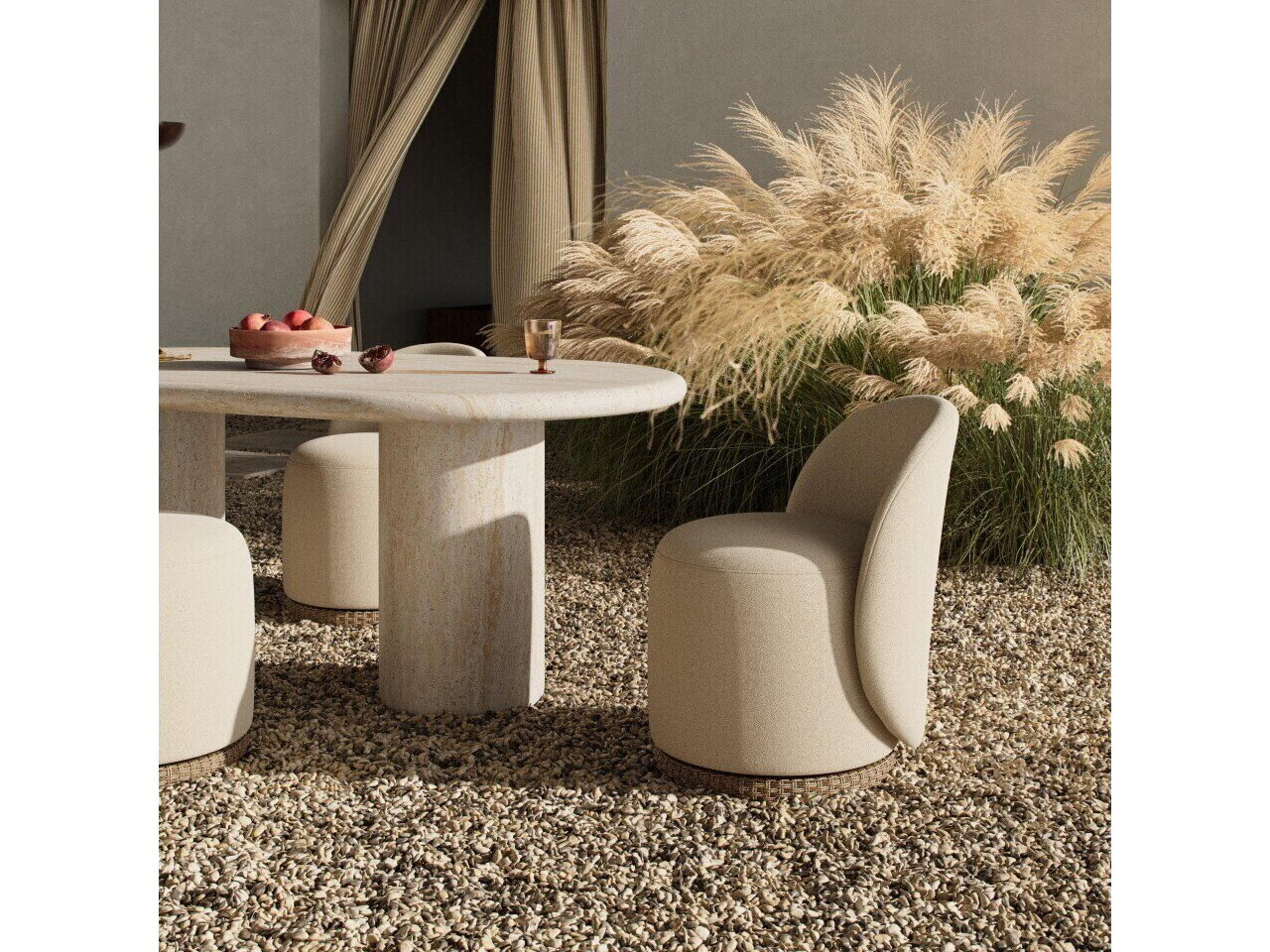 Four Hands Outdoor Quaid Outdoor Upholstered Dining Chair Alessi Buff