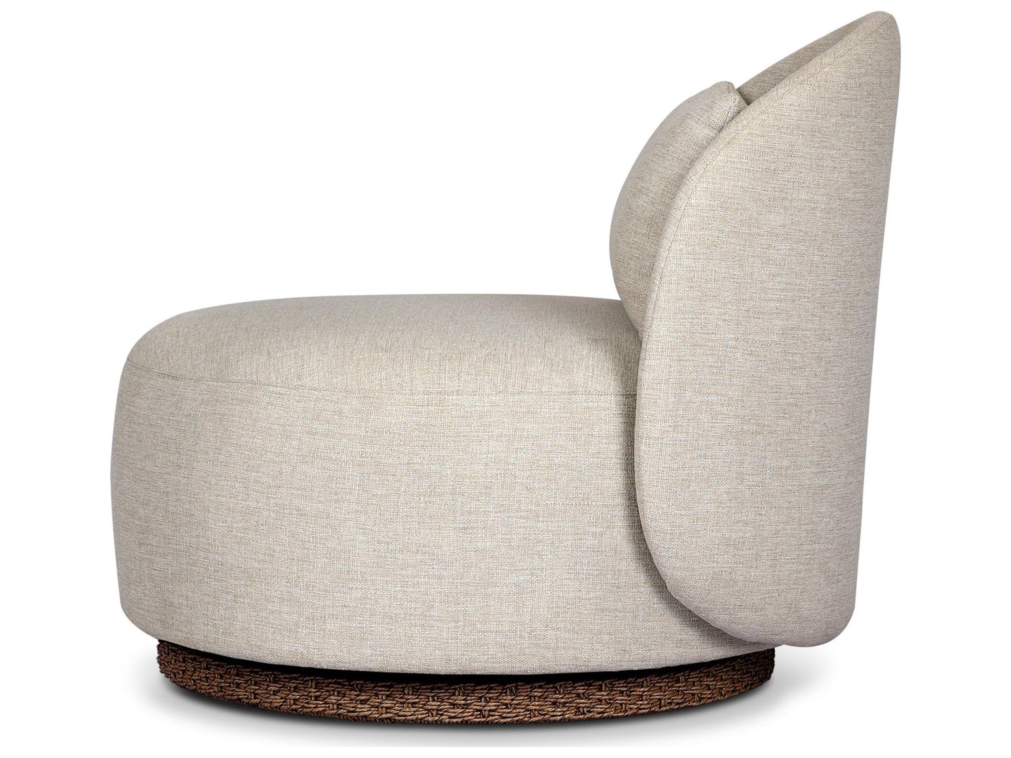 Four Hands Outdoor Quaid Outdoor Upholstered Swivel Chair Alessi Buff