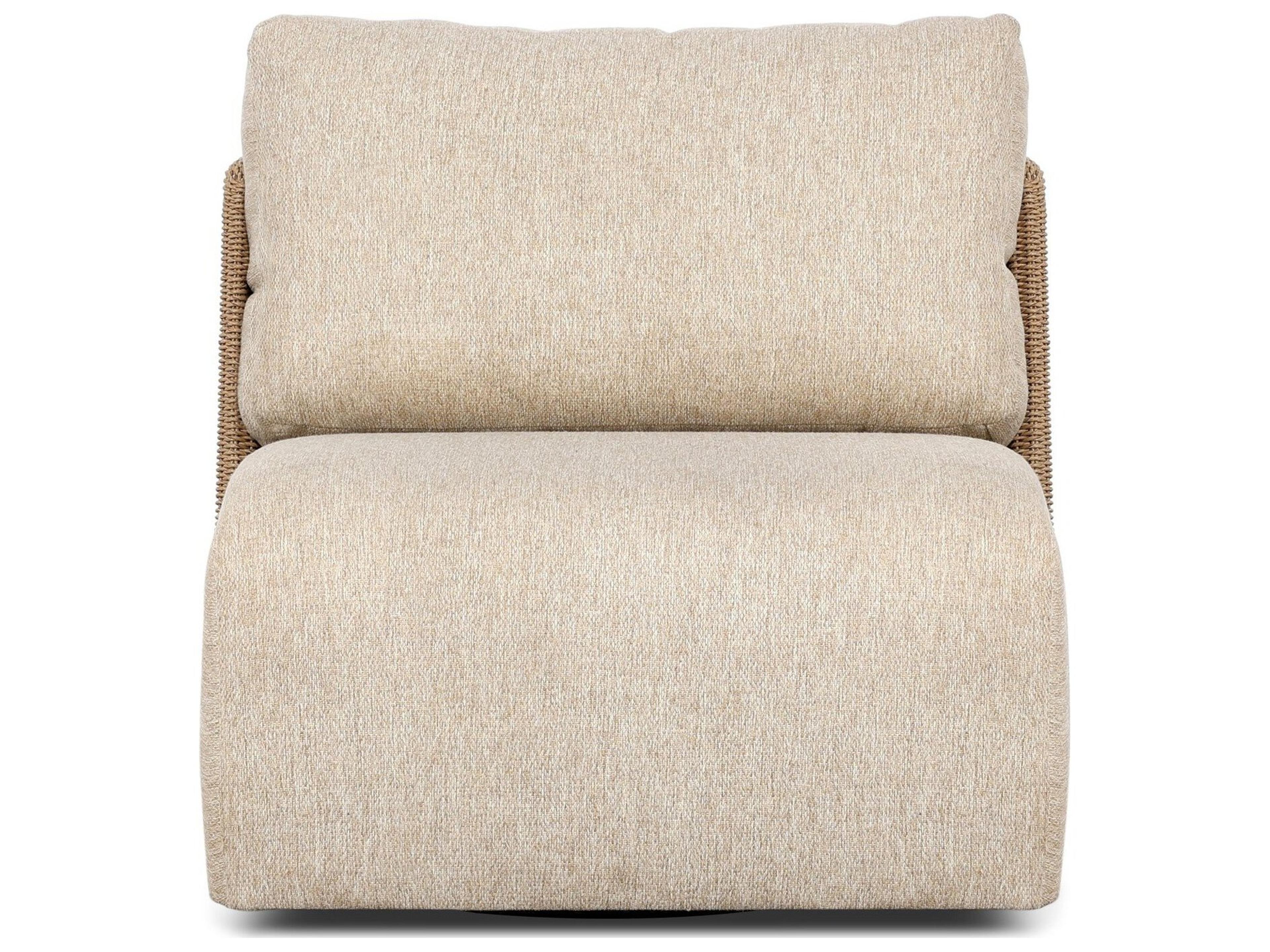 Four Hands Outdoor Sicilia Outdoor Woven Swivel Chair Concha Beige