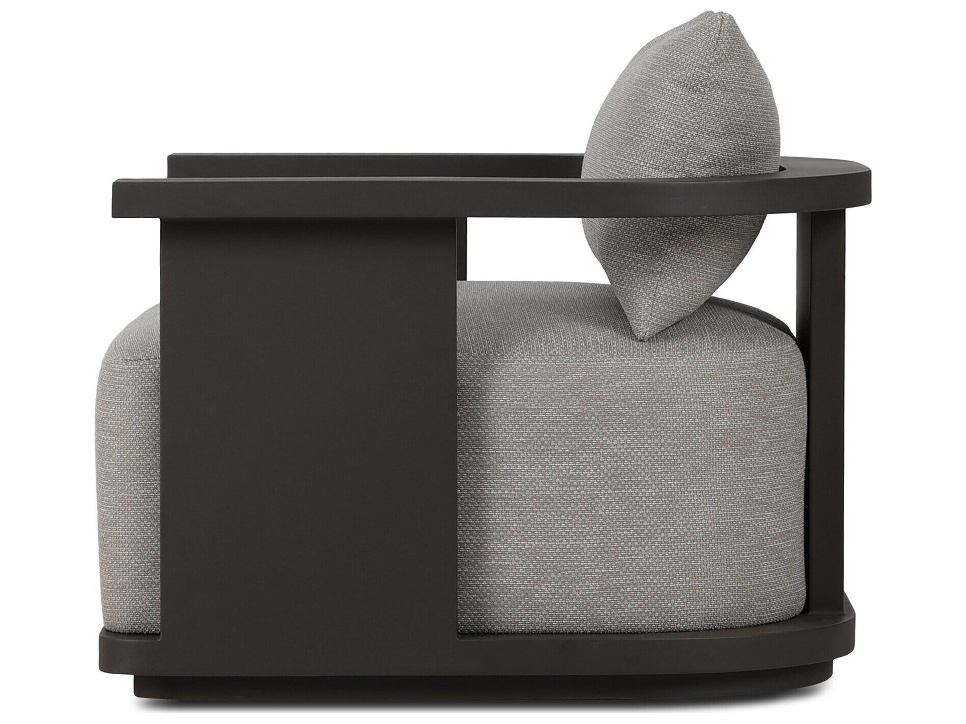 Four Hands Outdoor Tahana Outdoor Metal Swivel Chair Casa Grey