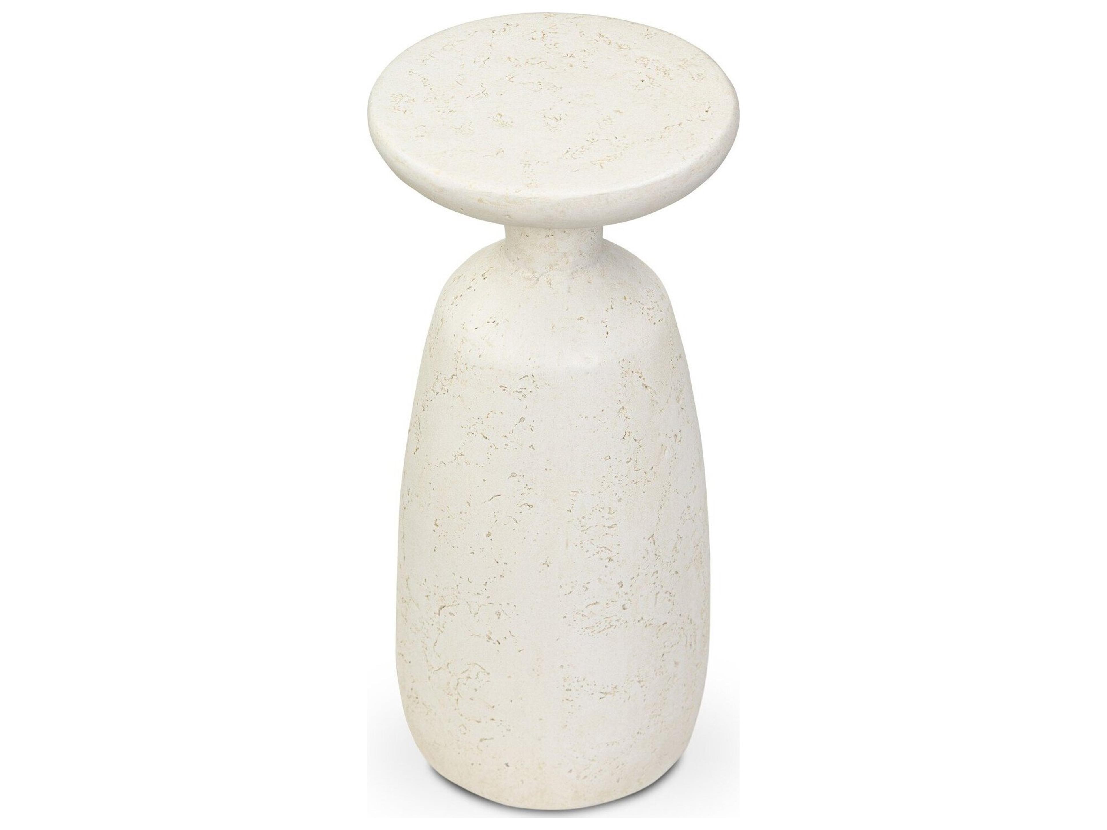 Four Hands Outdoor Ramara Outdoor Nesting End Table Aged White Concrete