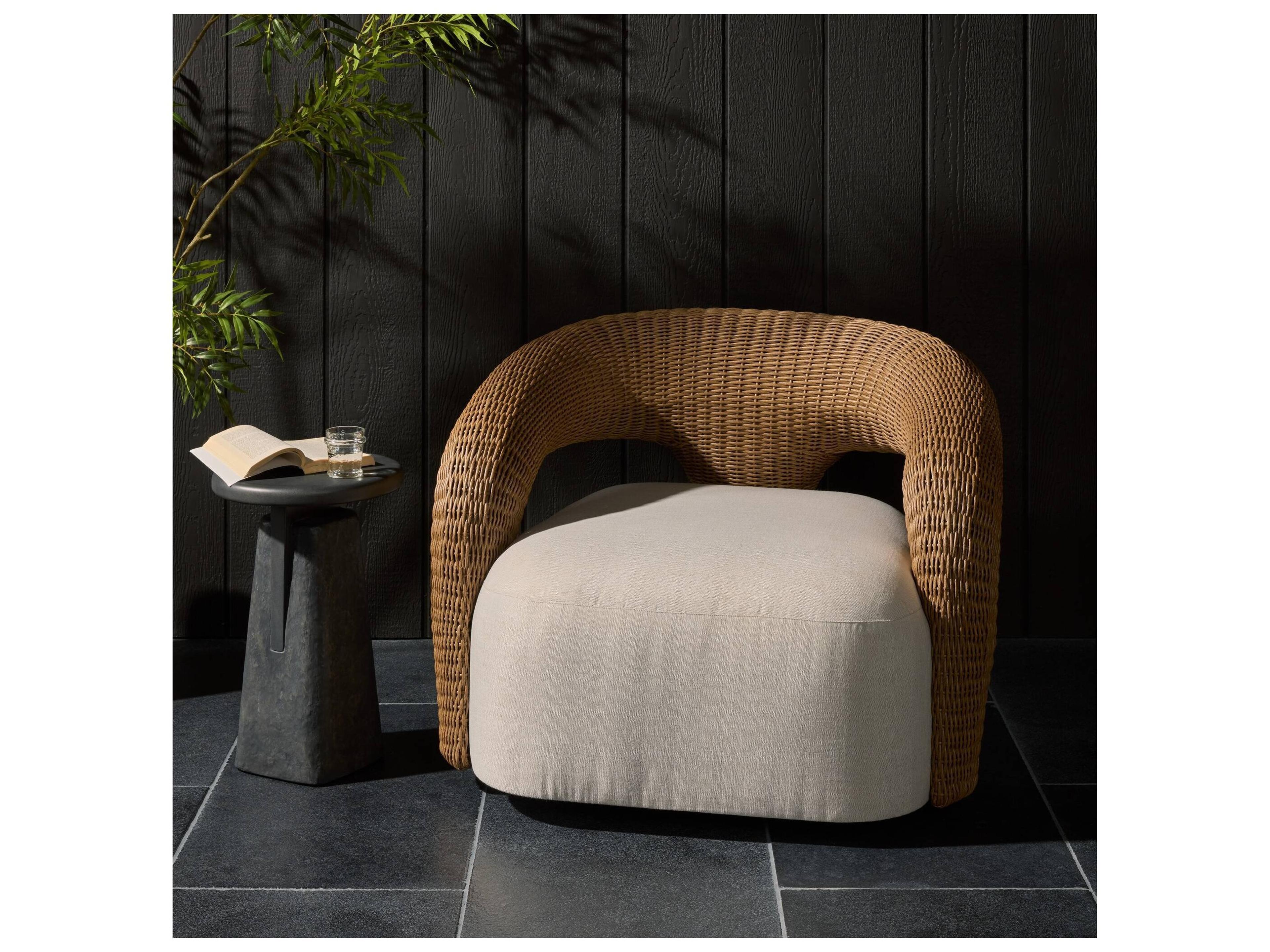 Four Hands Outdoor Mazie Outdoor Swivel Chair - Vergo Cream