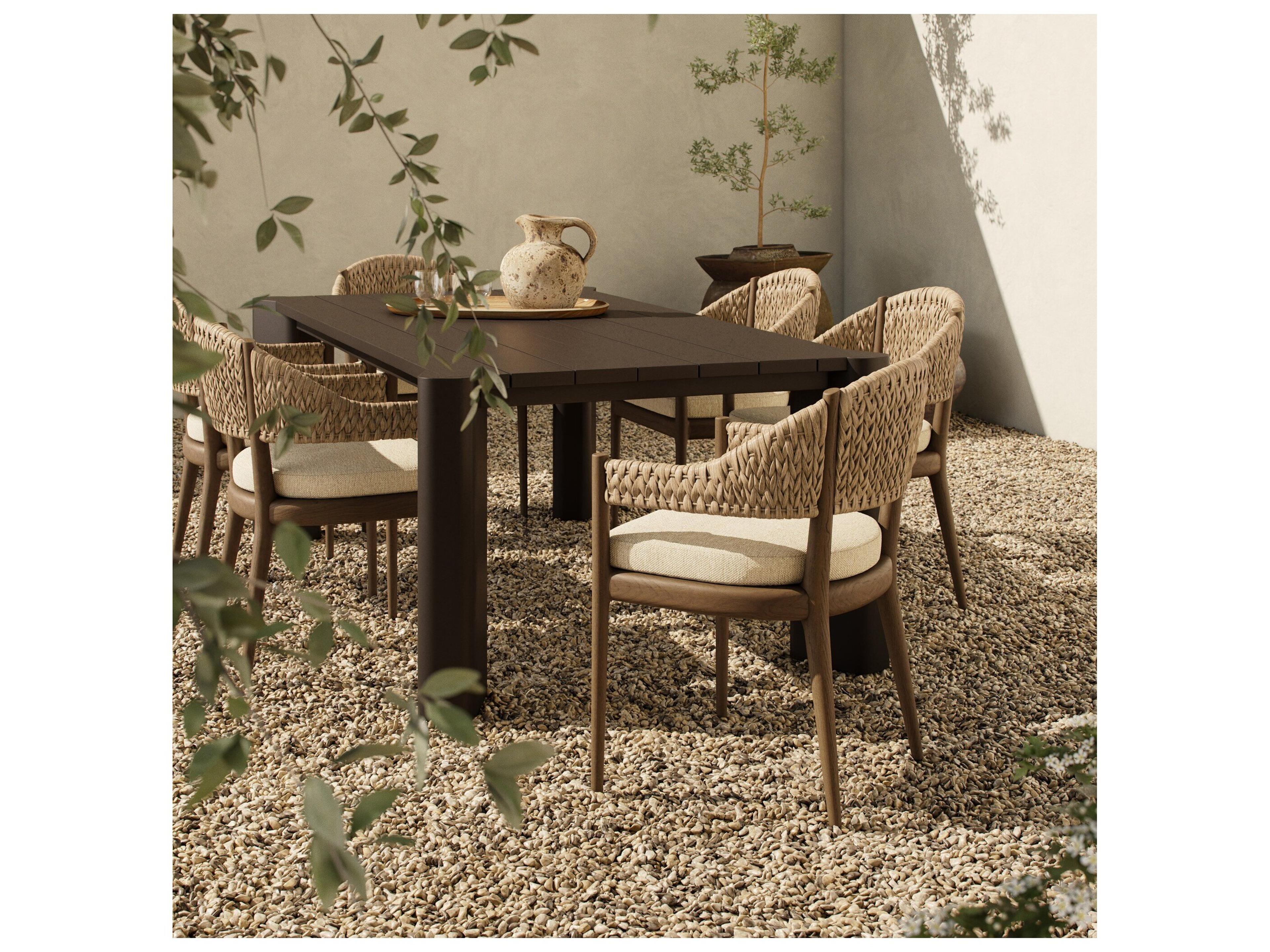 Four Hands Outdoor Atwood Outdoor Dining Armchair - Ellor Beige