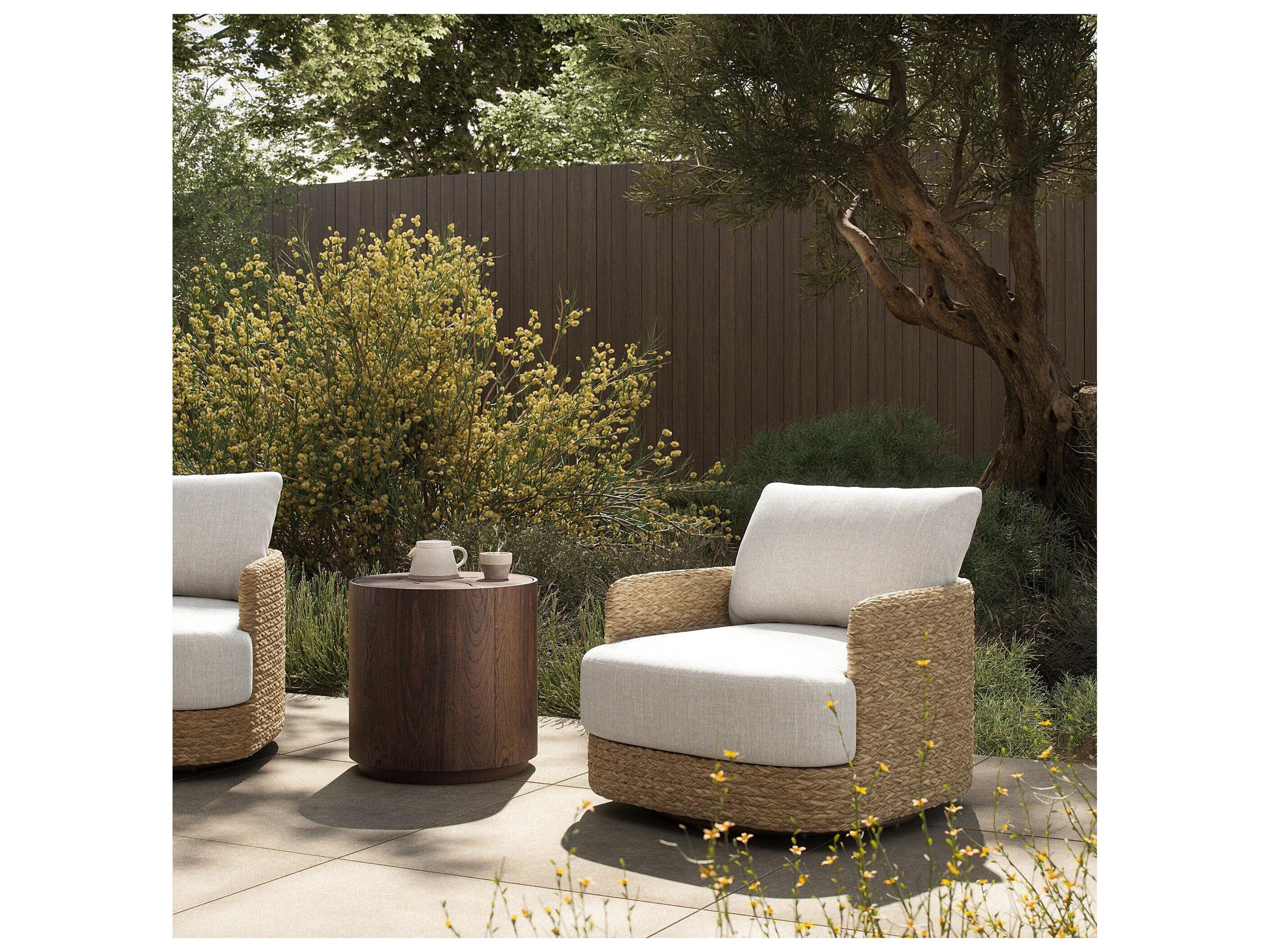 Four Hands Outdoor Caney Outdoor Swivel Chair - Coastal Weave