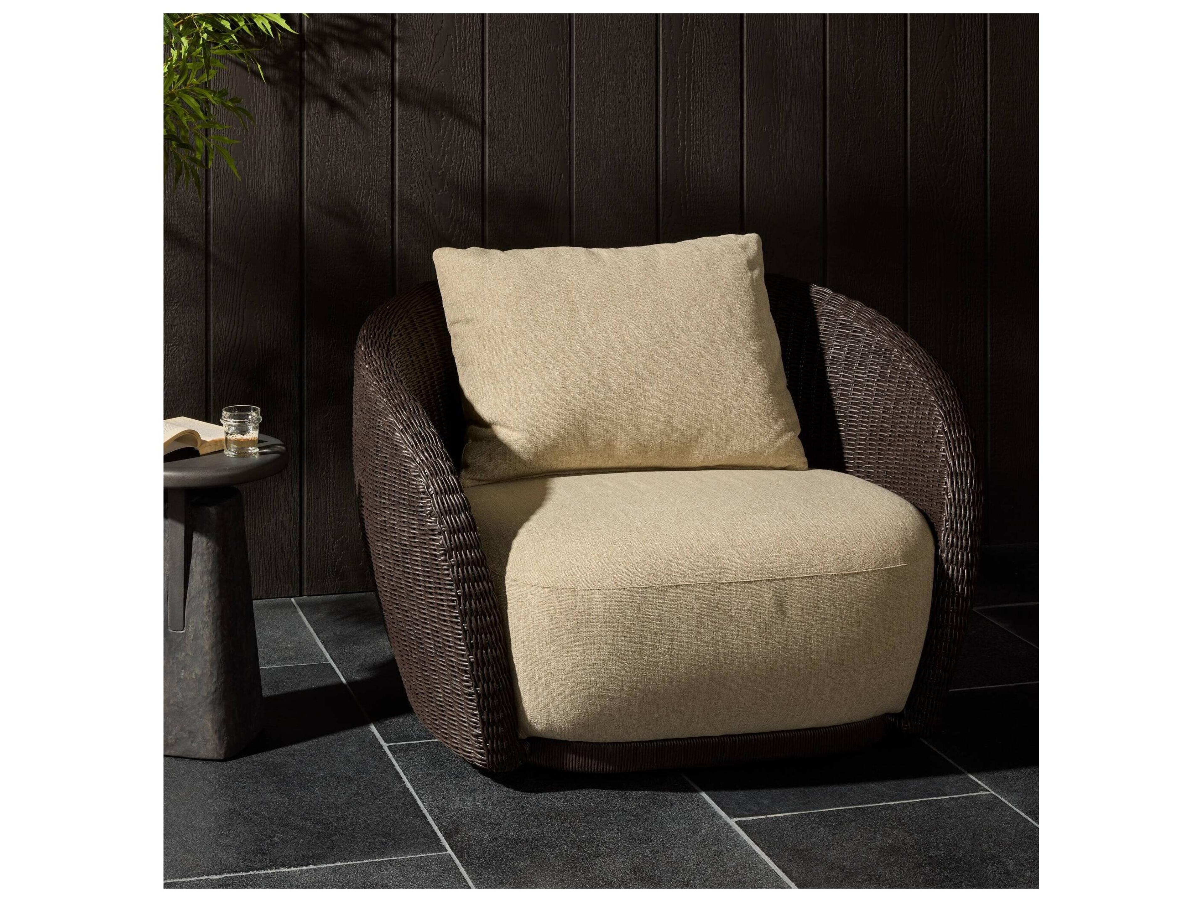 Four Hands Outdoor Cyra Outdoor Swivel Chair - Alessi Buff