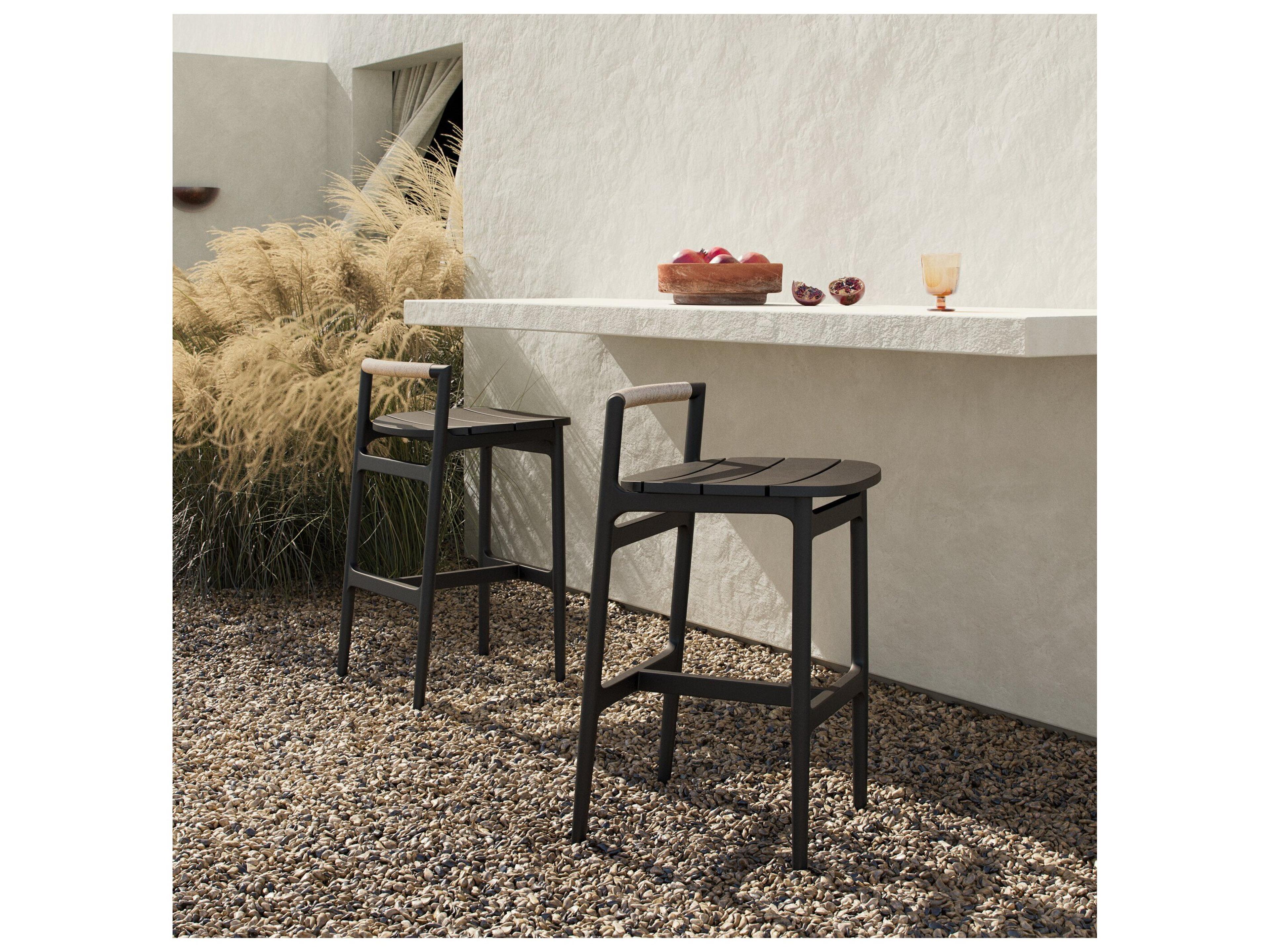 Four Hands Outdoor Baden Outdoor Metal Bar + Counter Stool - Vintage White