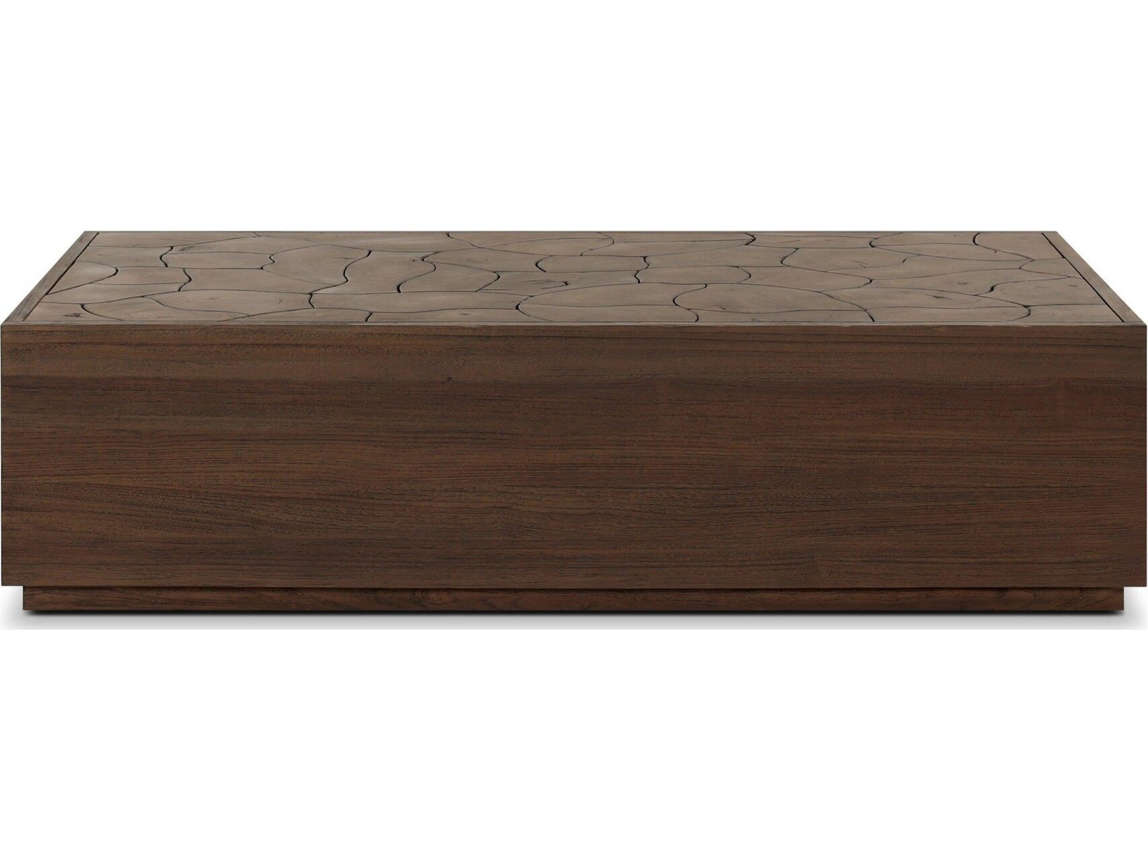 Four Hands Outdoor Ridge Outdoor Rectangular  Coffee Table - Stained Saddle Brown-Teak Root