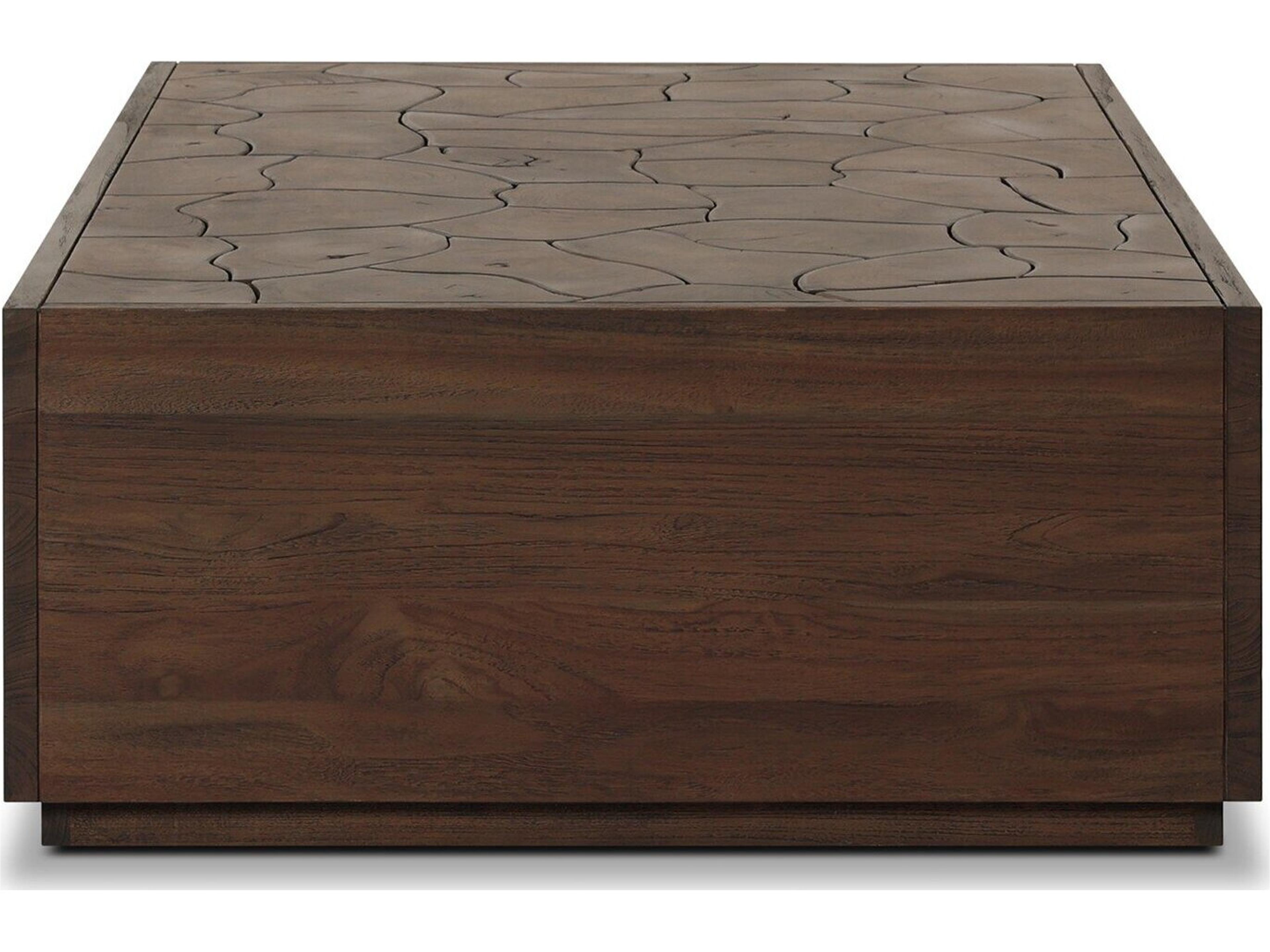 Four Hands Outdoor Ridge Outdoor Rectangular  Coffee Table - Stained Saddle Brown-Teak Root