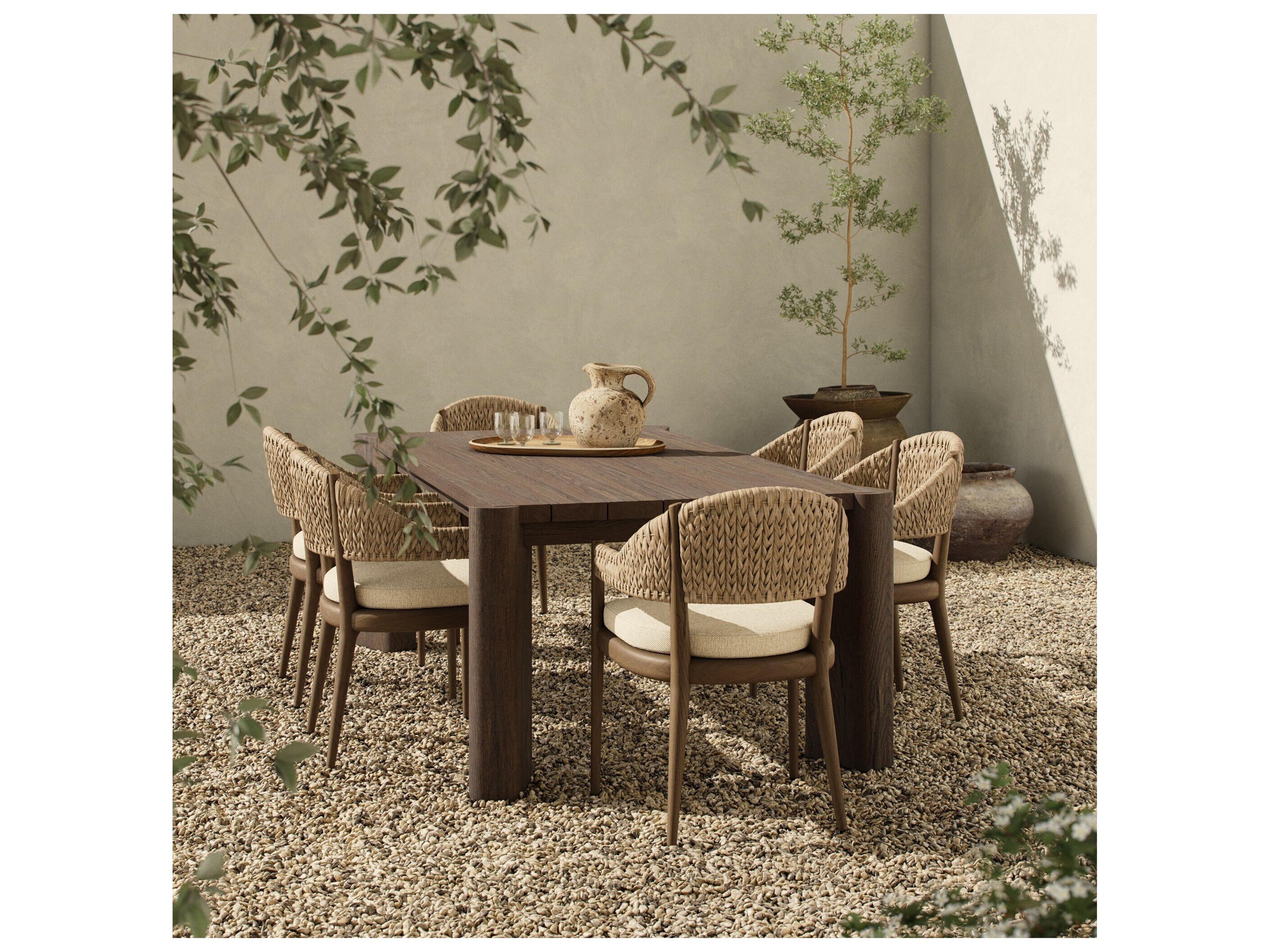 Four Hands Outdoor Soho Outdoor Dining Table - Stained Saddle Brown