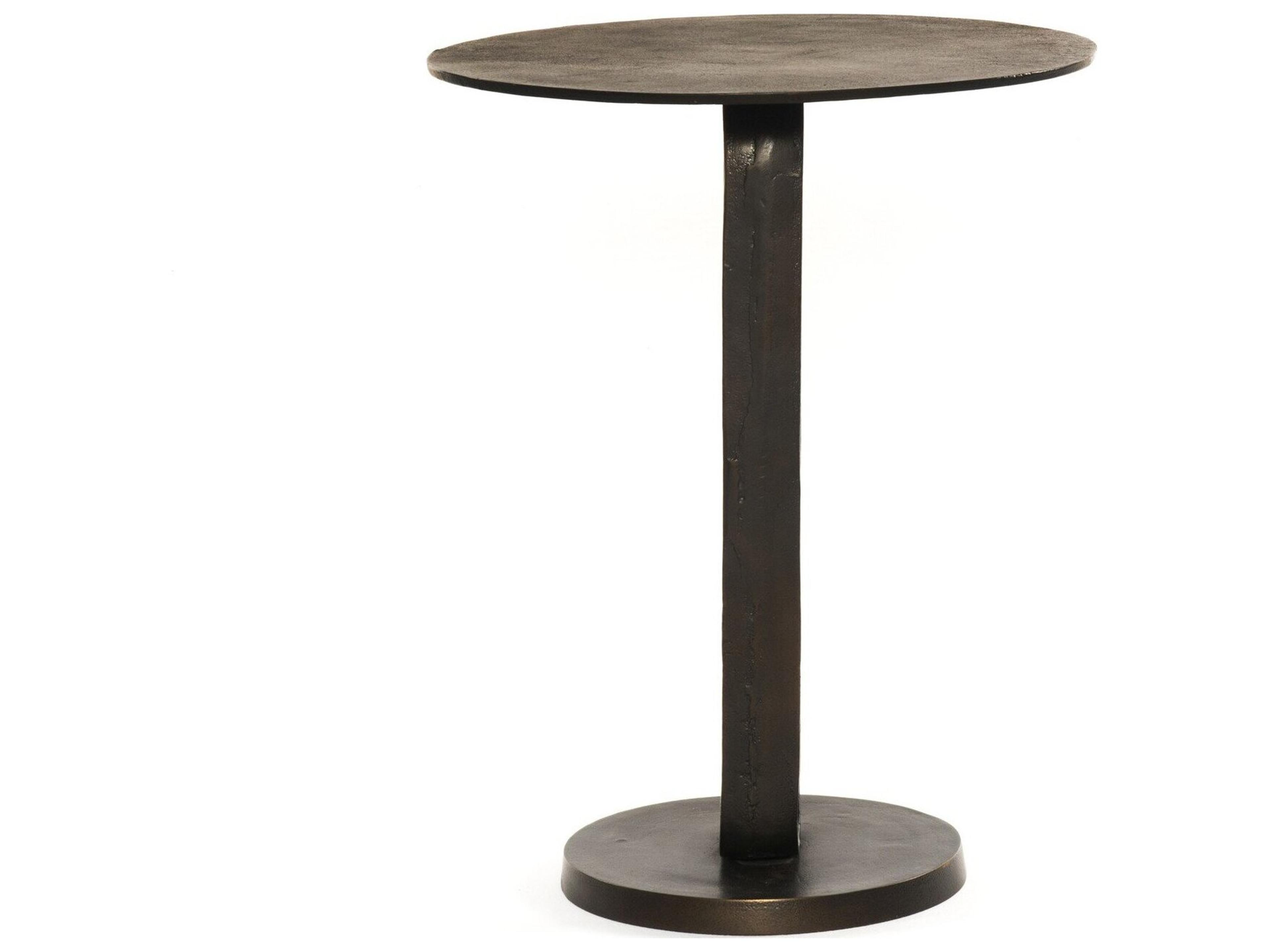 Luxecor Globetrotter Outdoor Antique Rust Aluminum Round End Table