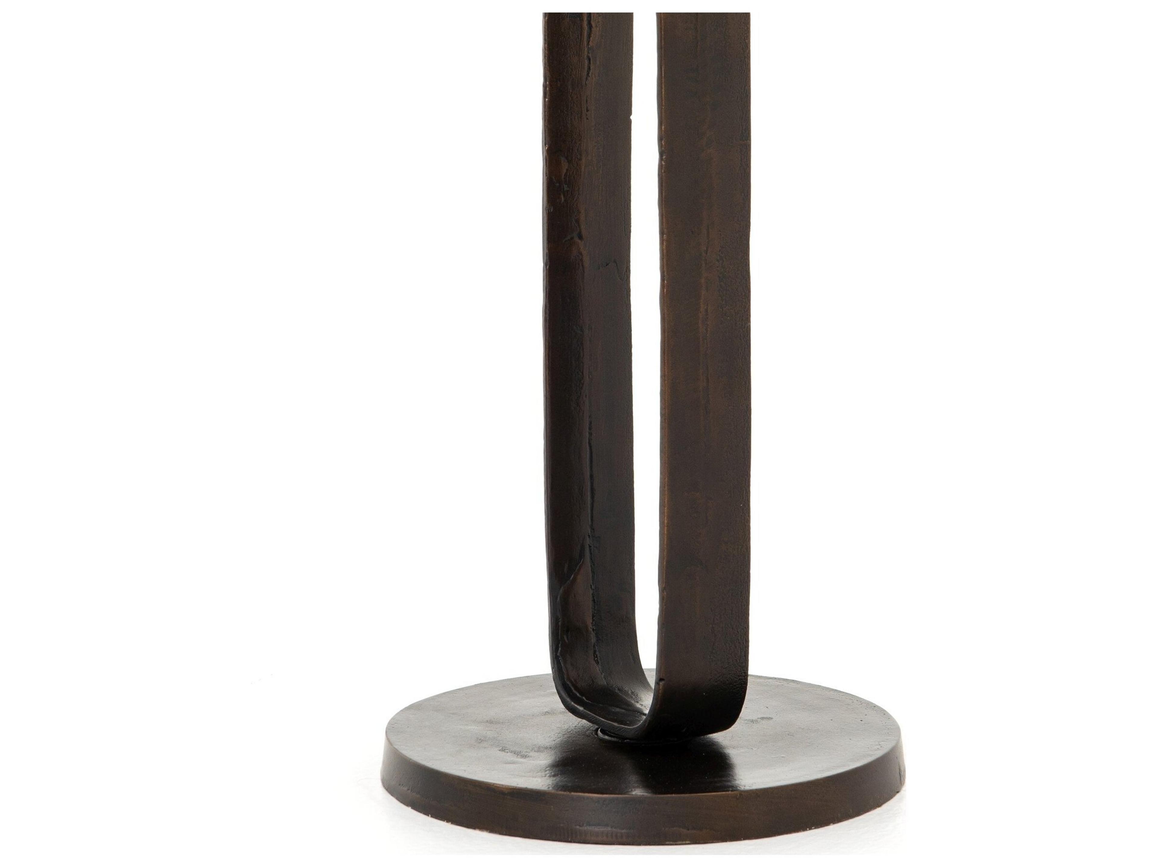 Luxecor Globetrotter Outdoor Antique Rust Aluminum Round End Table