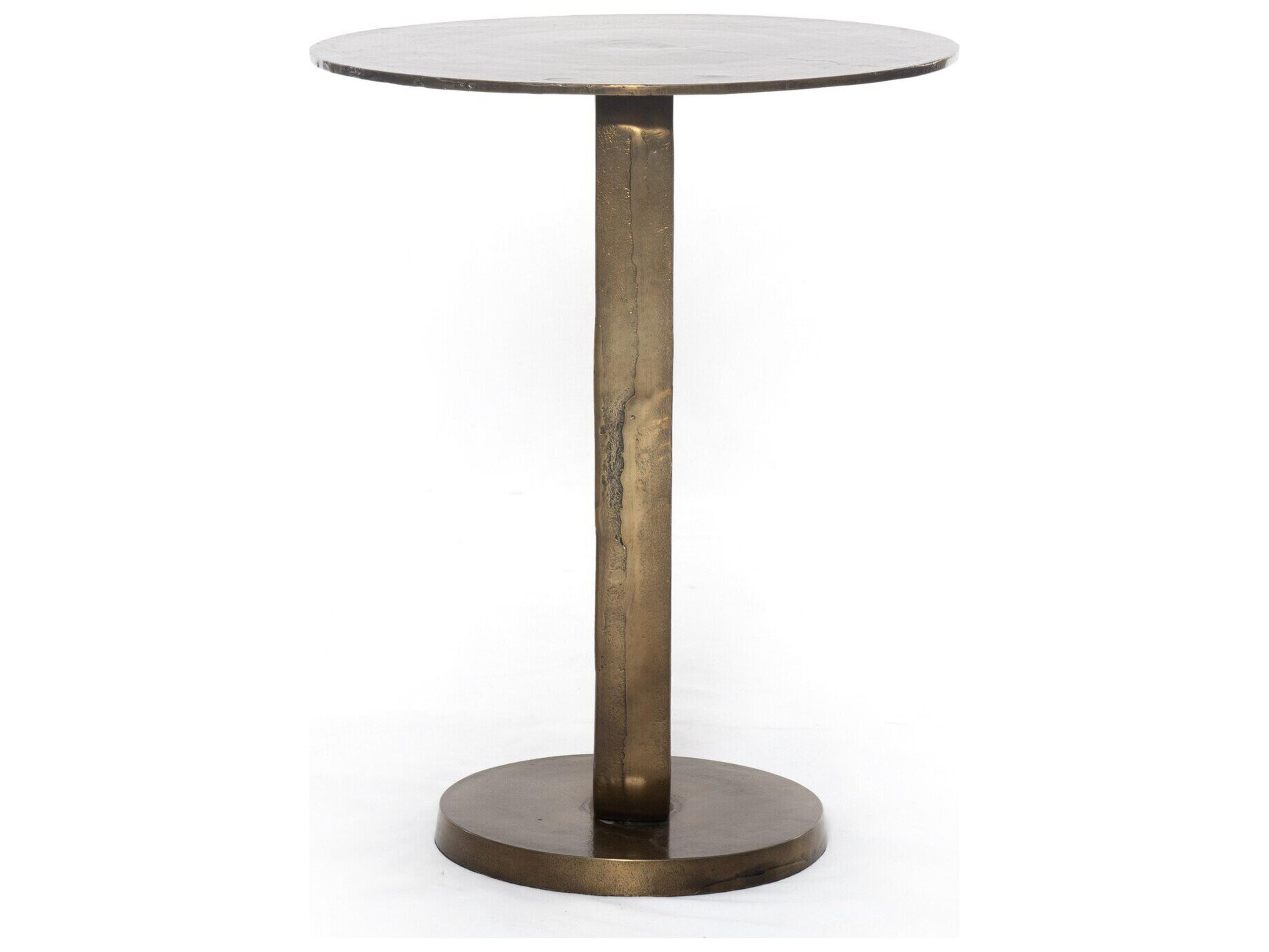 Four Hands Outdoor Marlow Aged Bronze Aluminum Round End Table