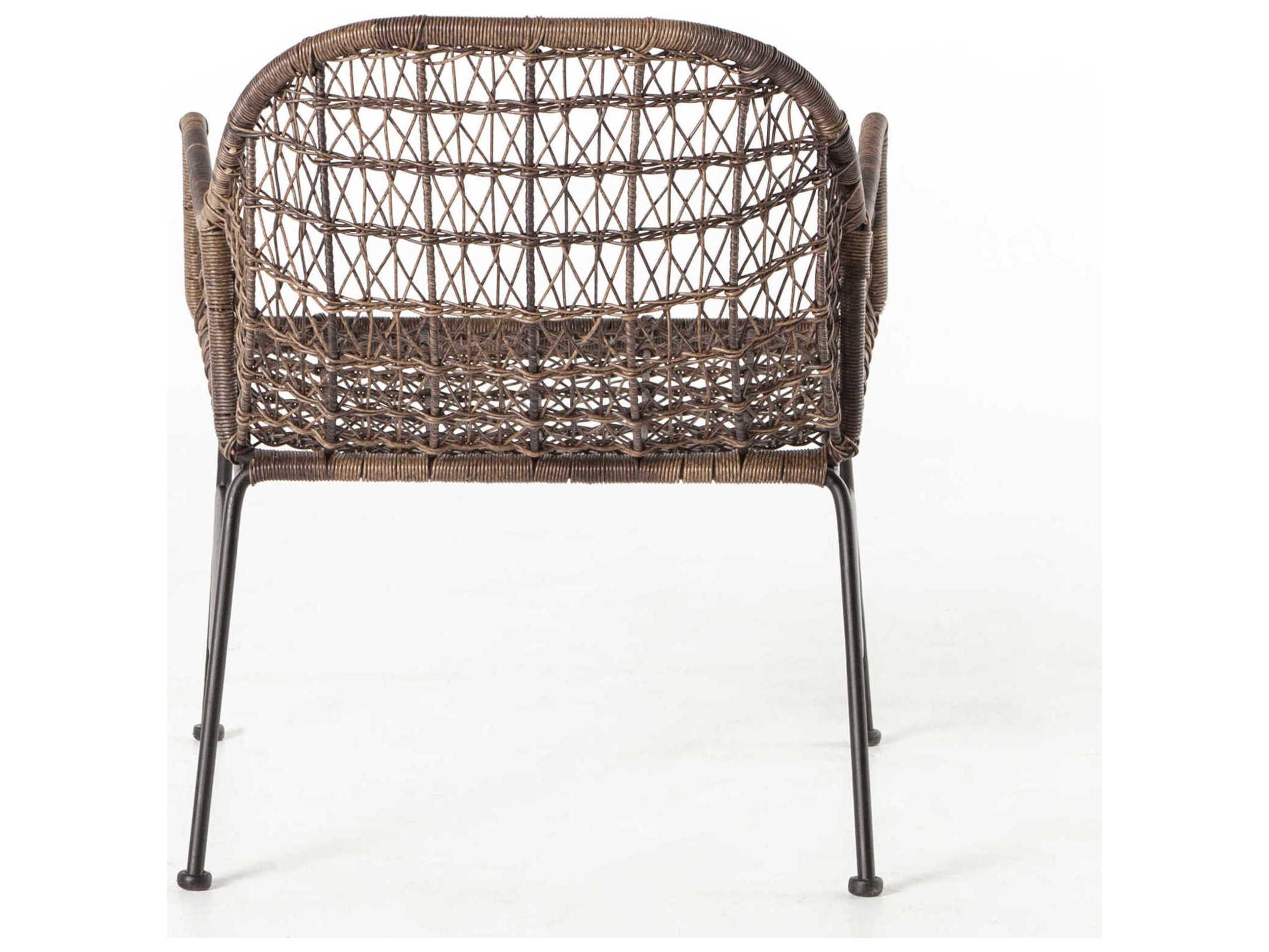 Luxecor Globetrotter Outdoor Natural Black / Distressed Grey Wrought Iron Wicker Lounge Chair
