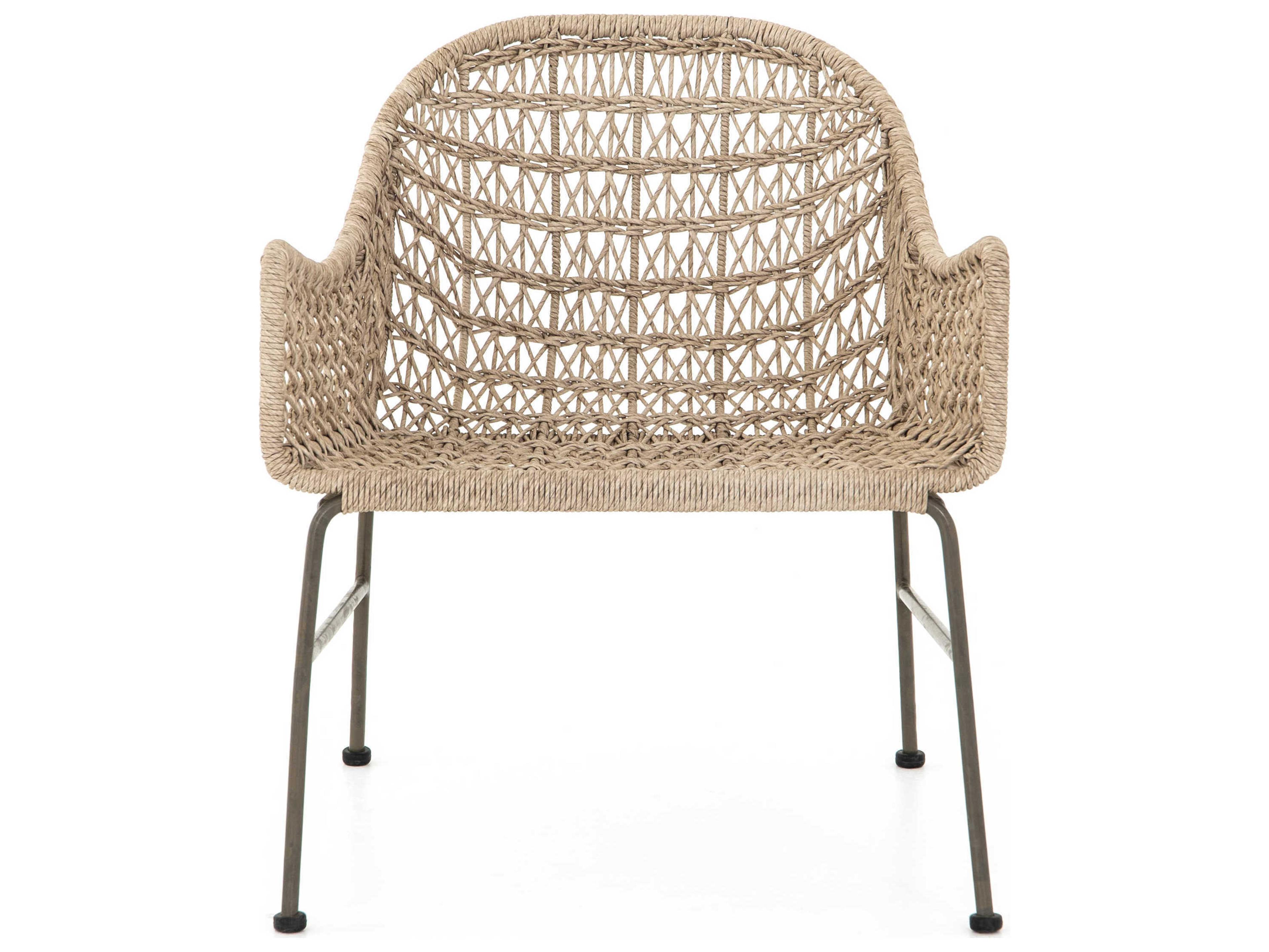 Luxecor Globetrotter Outdoor Bronze / Vintage White Wrought Iron Wicker Lounge Chair