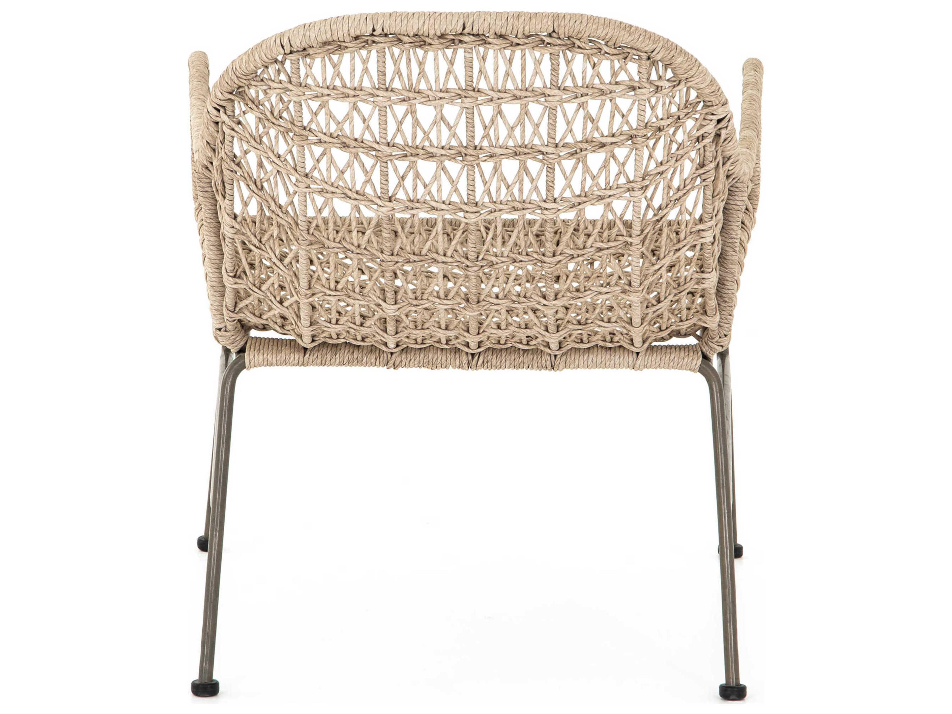 Luxecor Globetrotter Outdoor Bronze / Vintage White Wrought Iron Wicker Lounge Chair