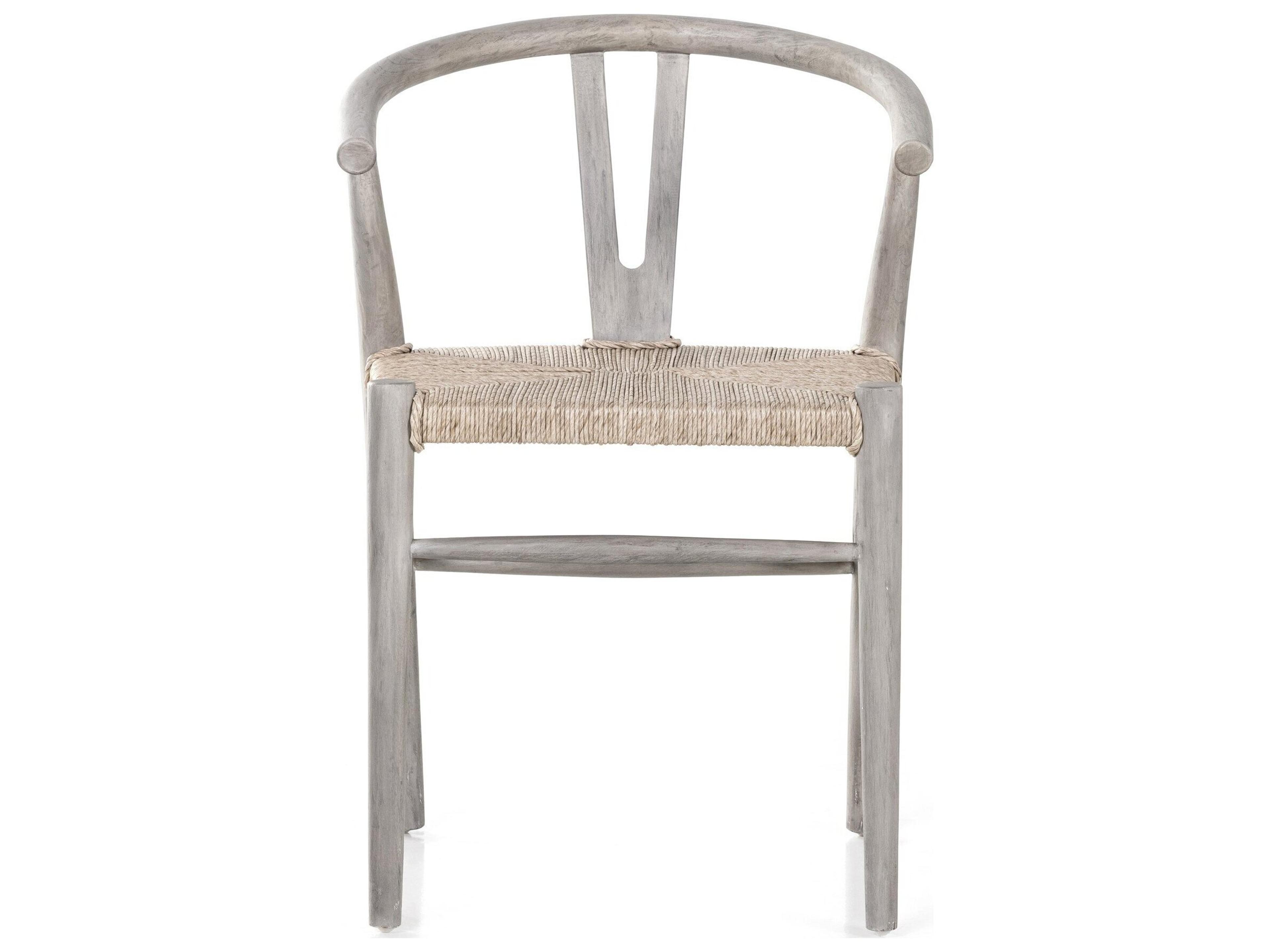 Luxecor Globetrotter Outdoor Vintage White Wood Wicker Dining Chair