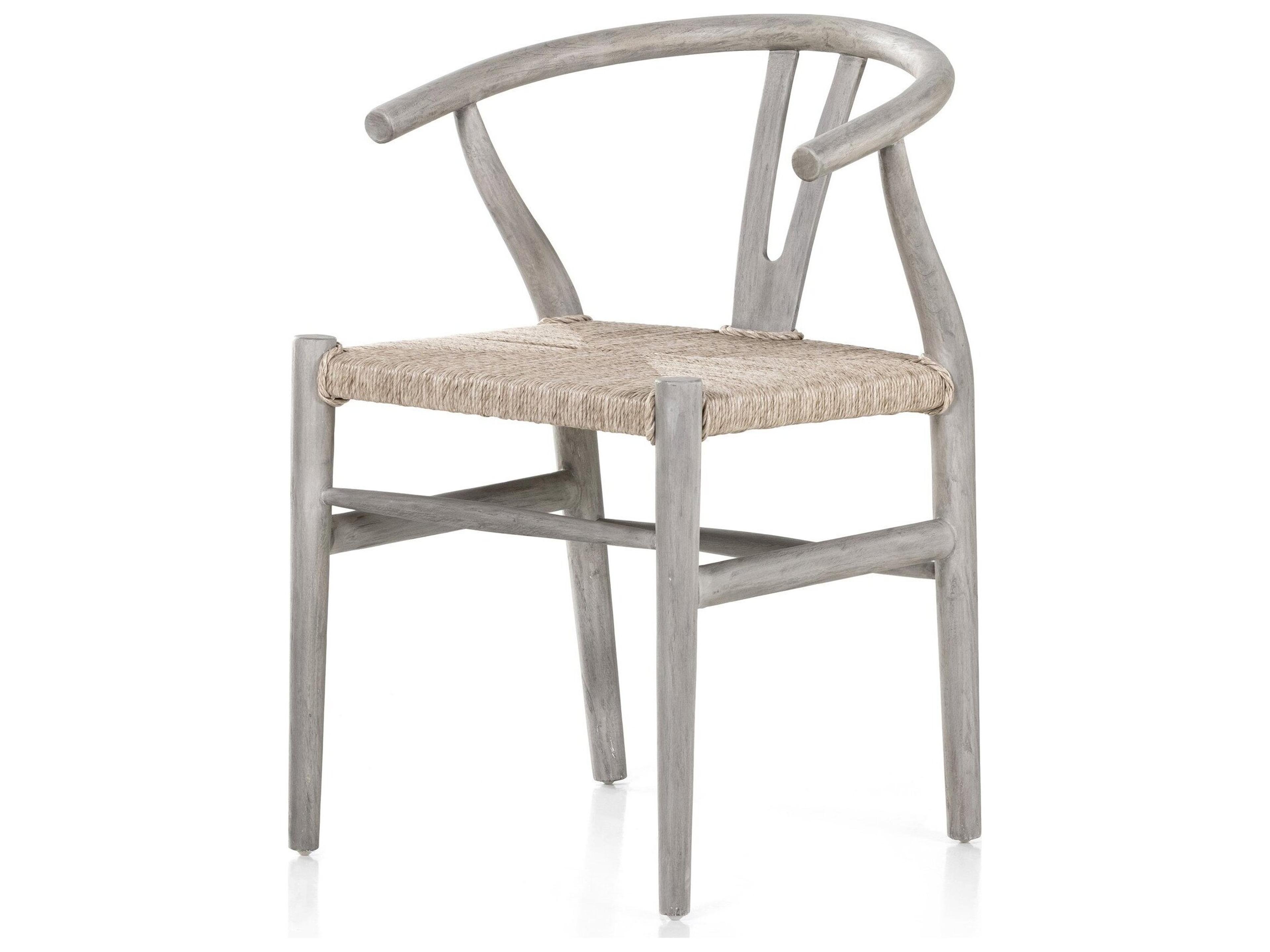 Globetrotter Outdoor Vintage White Wood Wicker Dining Chair