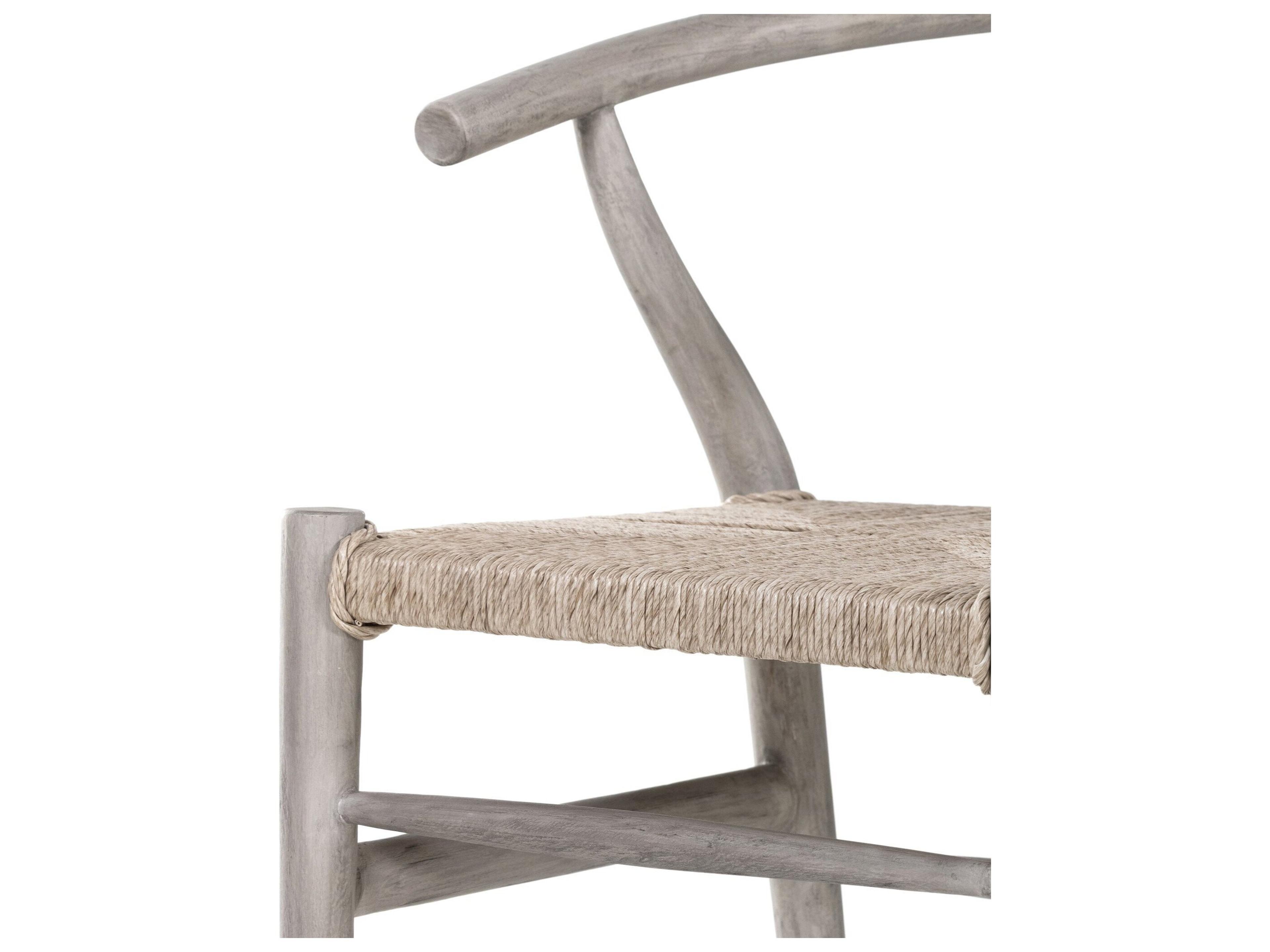 Luxecor Globetrotter Outdoor Vintage White Wood Wicker Dining Chair