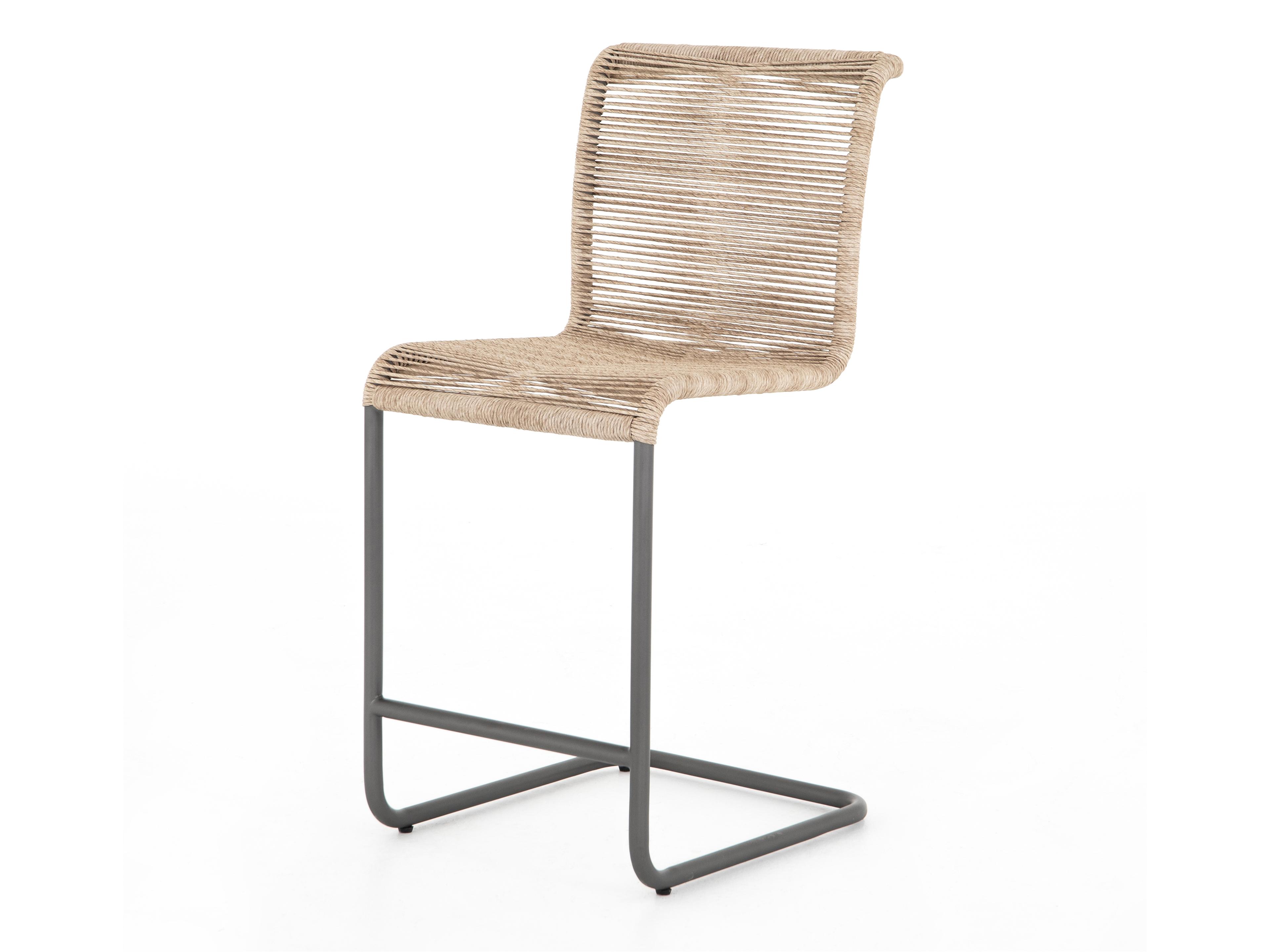 Globetrotter Outdoor Gunmetal / Vintage White Aluminum Resin Counter Stool