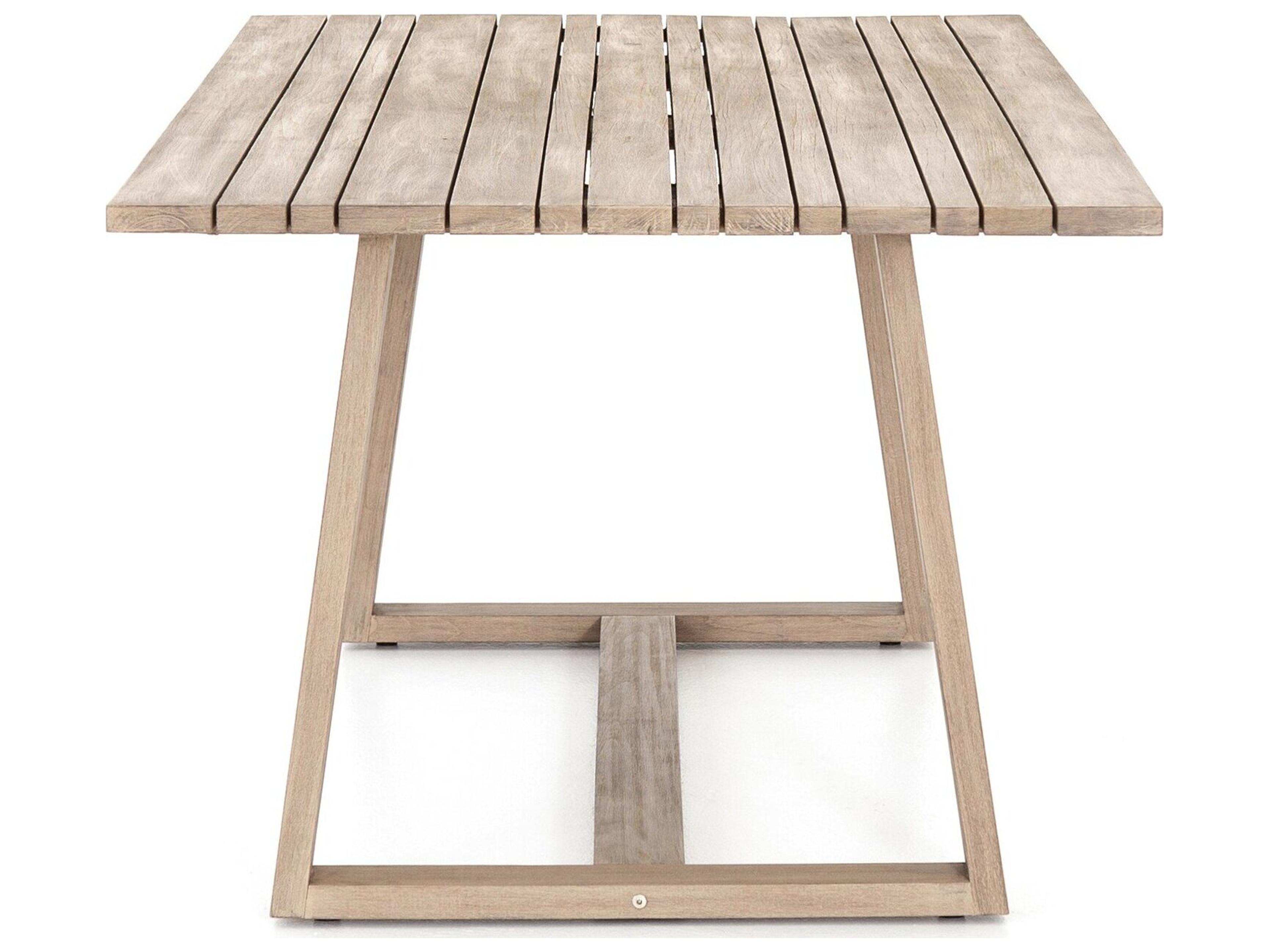 Luxecor Globetrotter Outdoor Washed Brown Teak Rectangular Dining Table