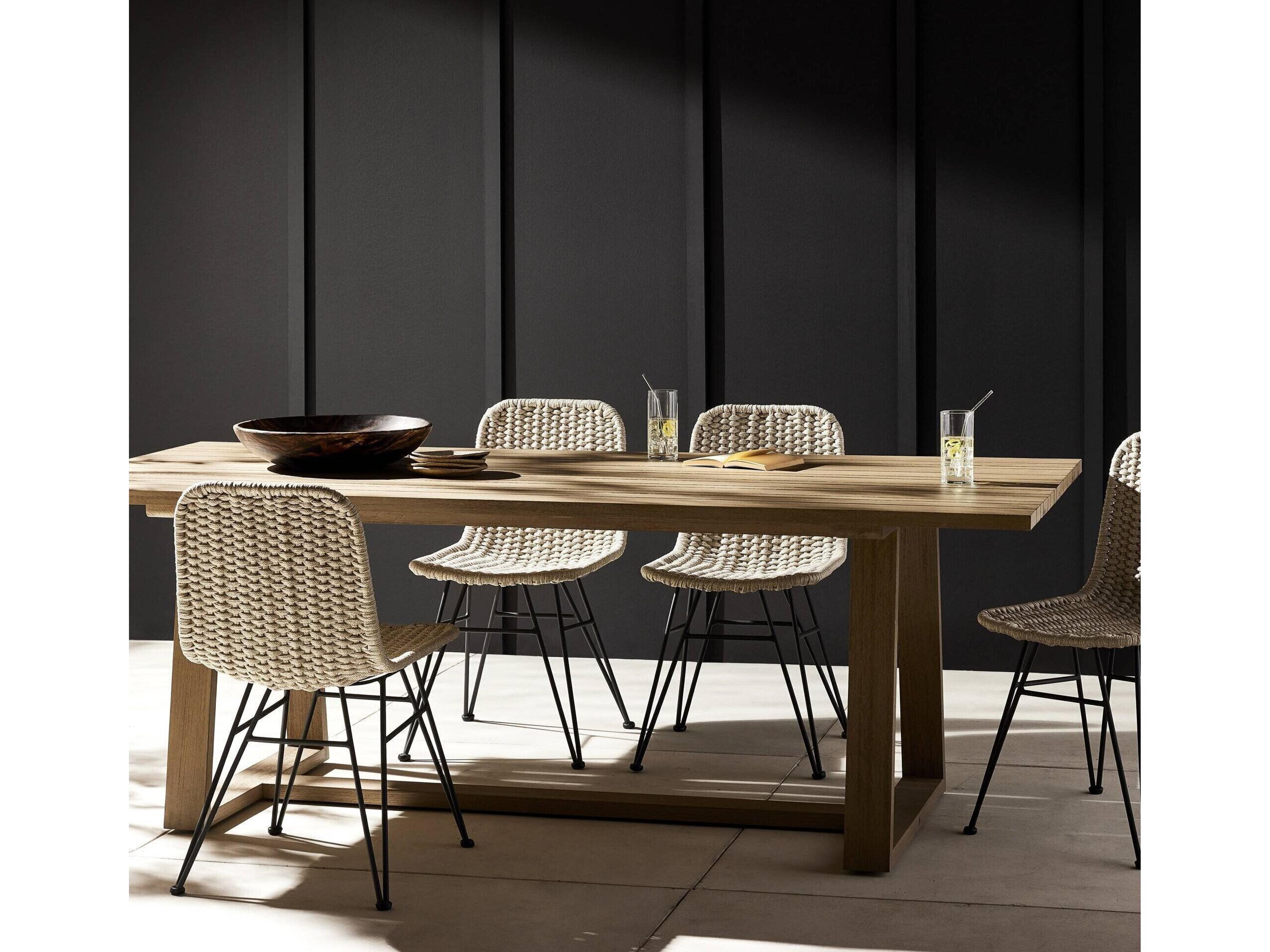 Luxecor Globetrotter Outdoor Washed Brown Teak Rectangular Dining Table