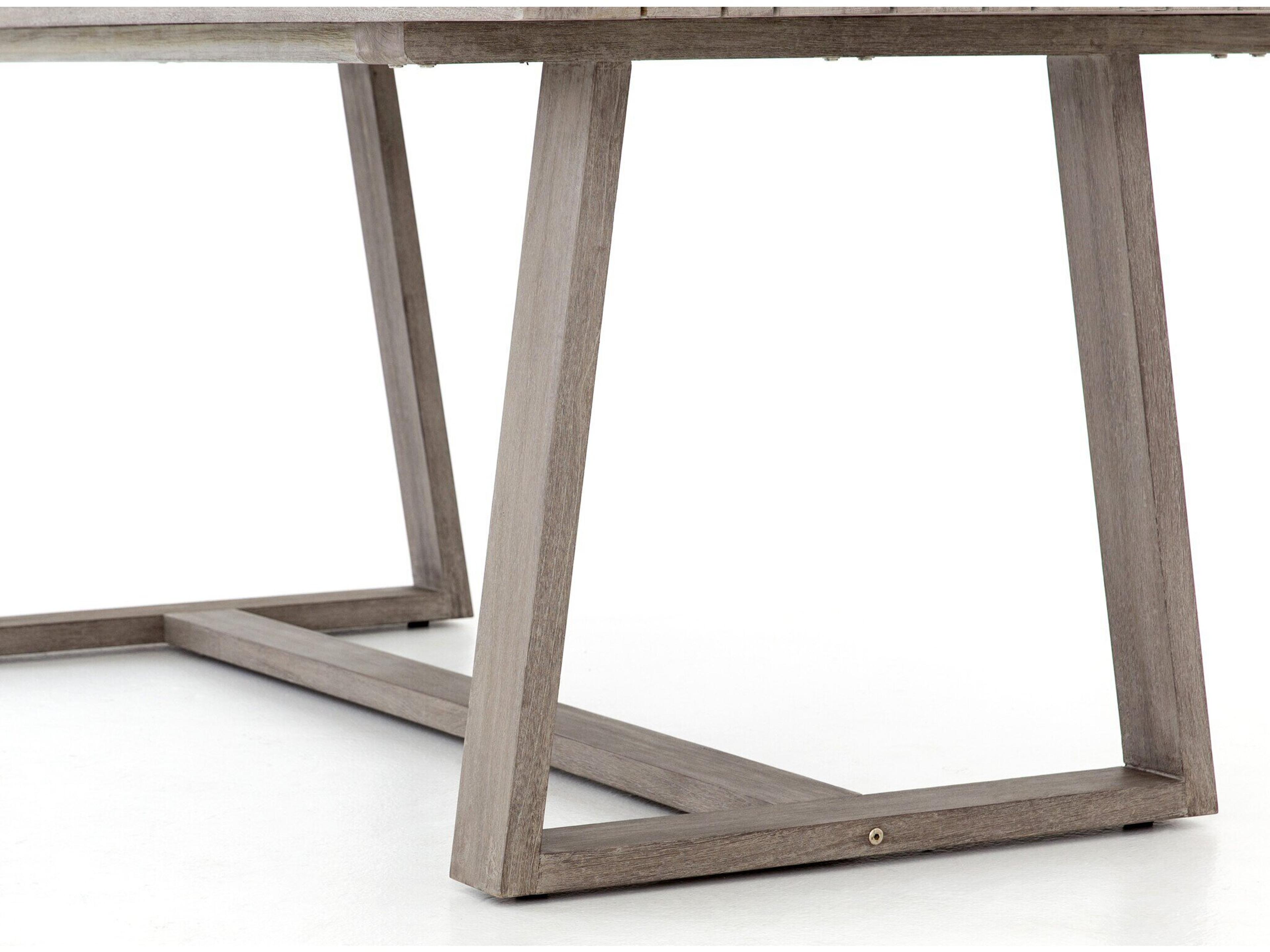 Luxecor Globetrotter Outdoor Weathered Grey Teak Rectangular Dining Table