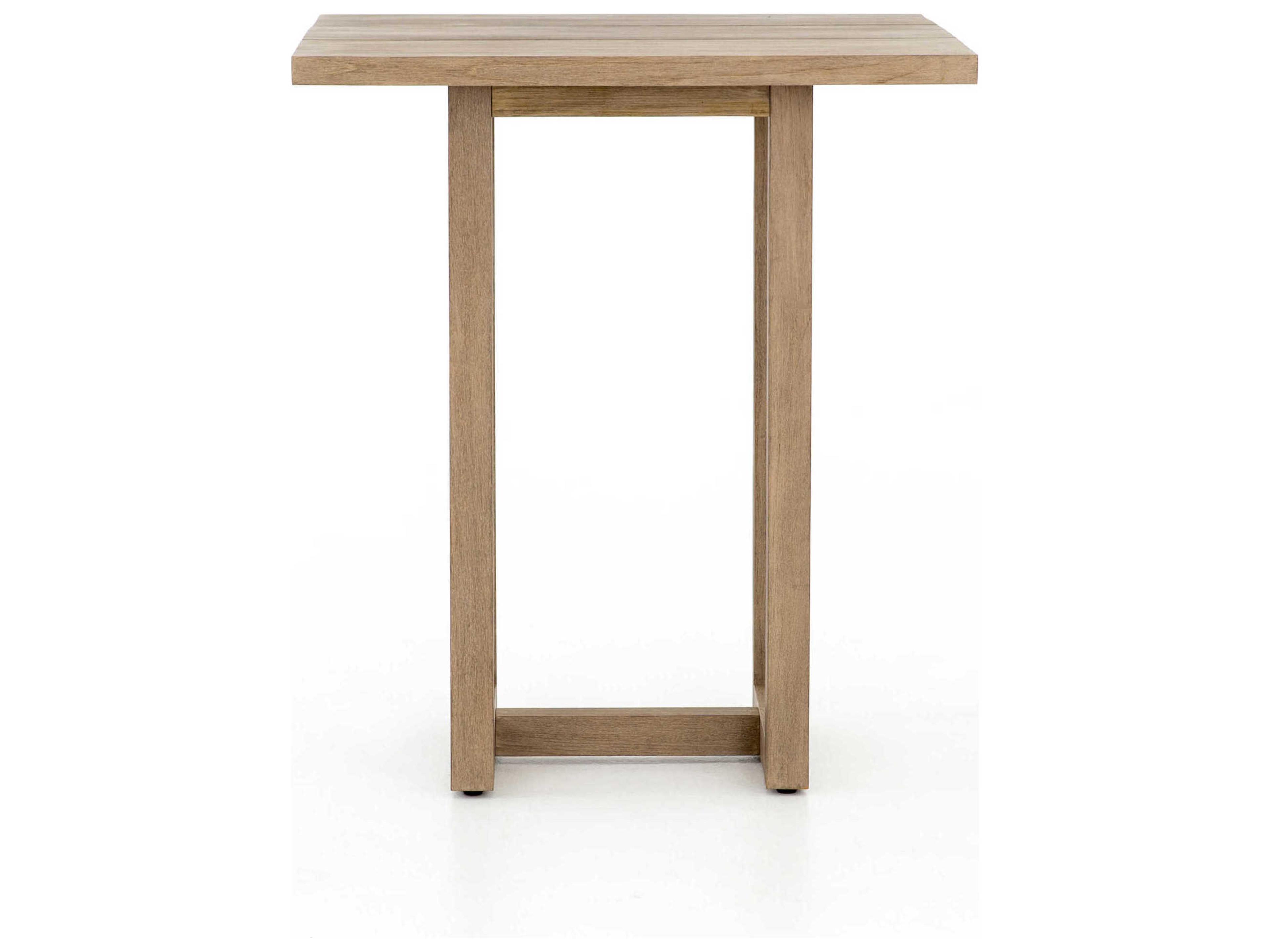 Luxecor Globetrotter Outdoor Washed Brown Teak Square Bar Table