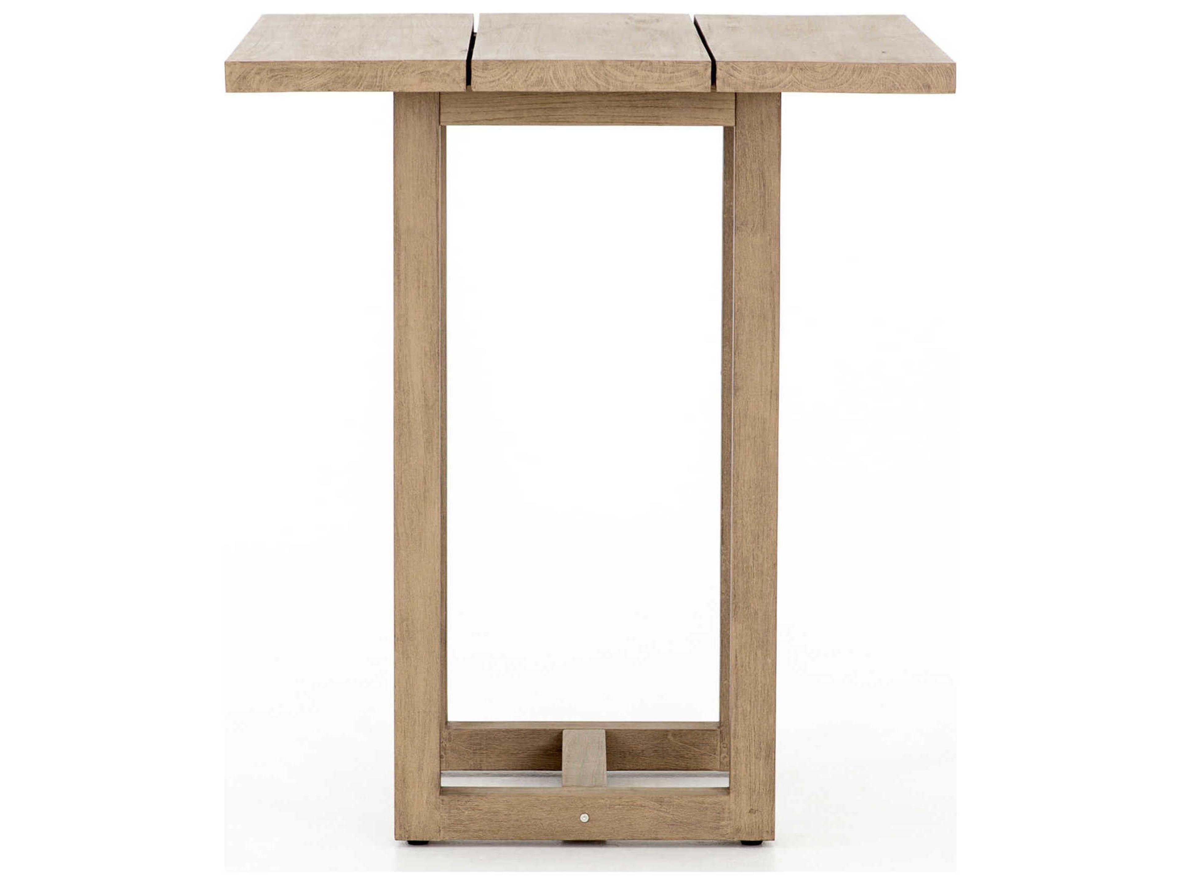 Luxecor Globetrotter Outdoor Washed Brown Teak Square Bar Table