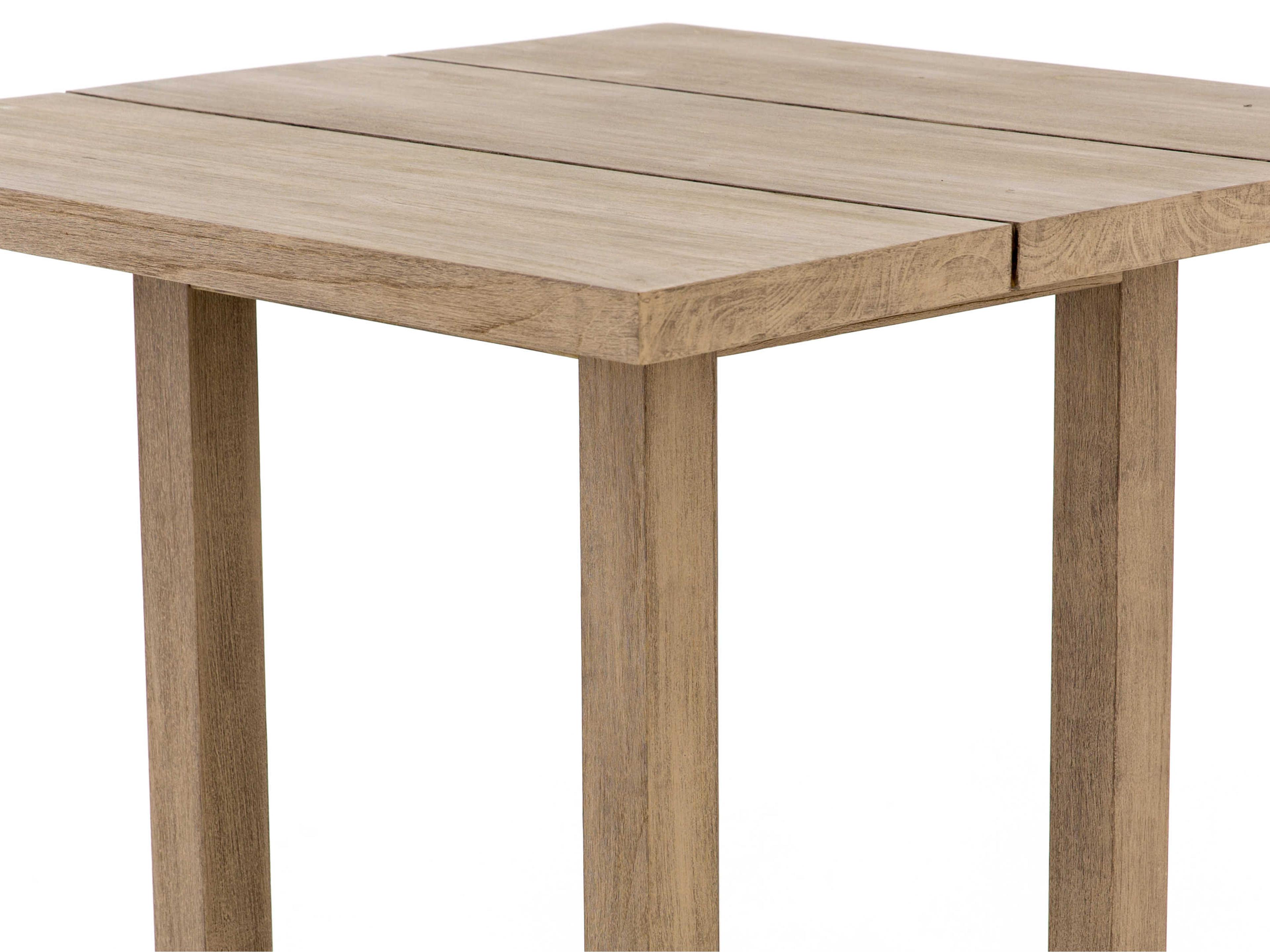 Luxecor Globetrotter Outdoor Washed Brown Teak Square Bar Table