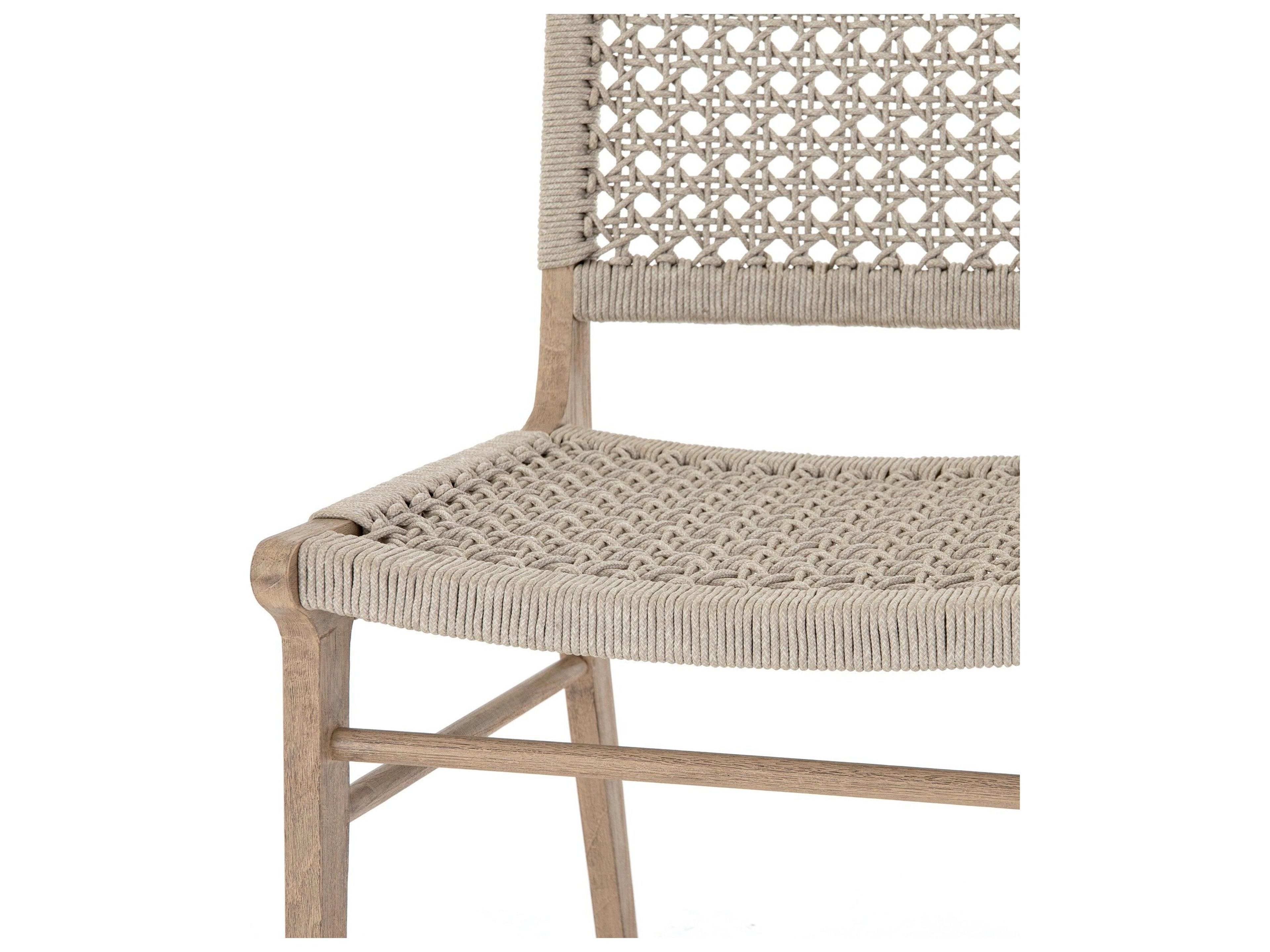 Luxecor Globetrotter Outdoor Ivory Rope / Washed Brown Teak Dining Chair