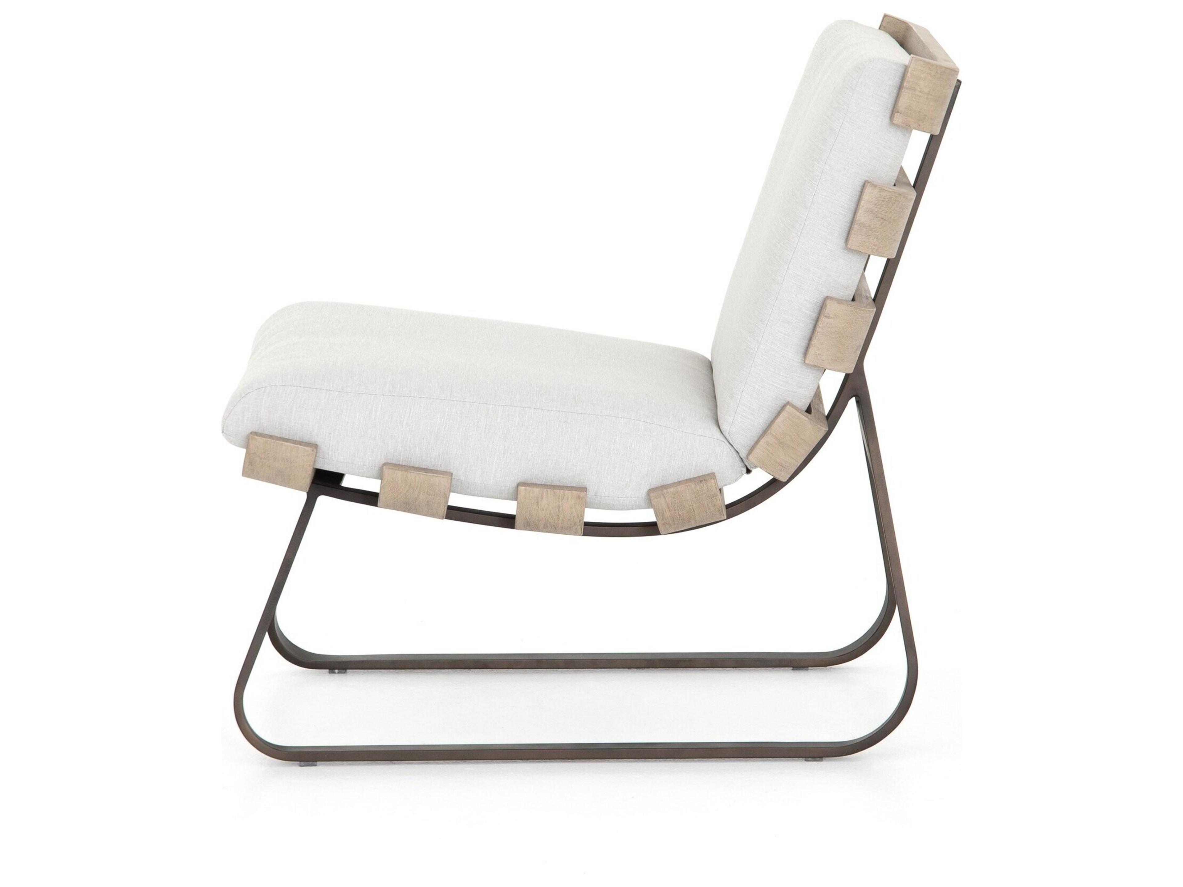 Luxecor Globetrotter Outdoor Bronze / Stone Grey Washed Brown Aluminum Teak Cushion Lounge Chair