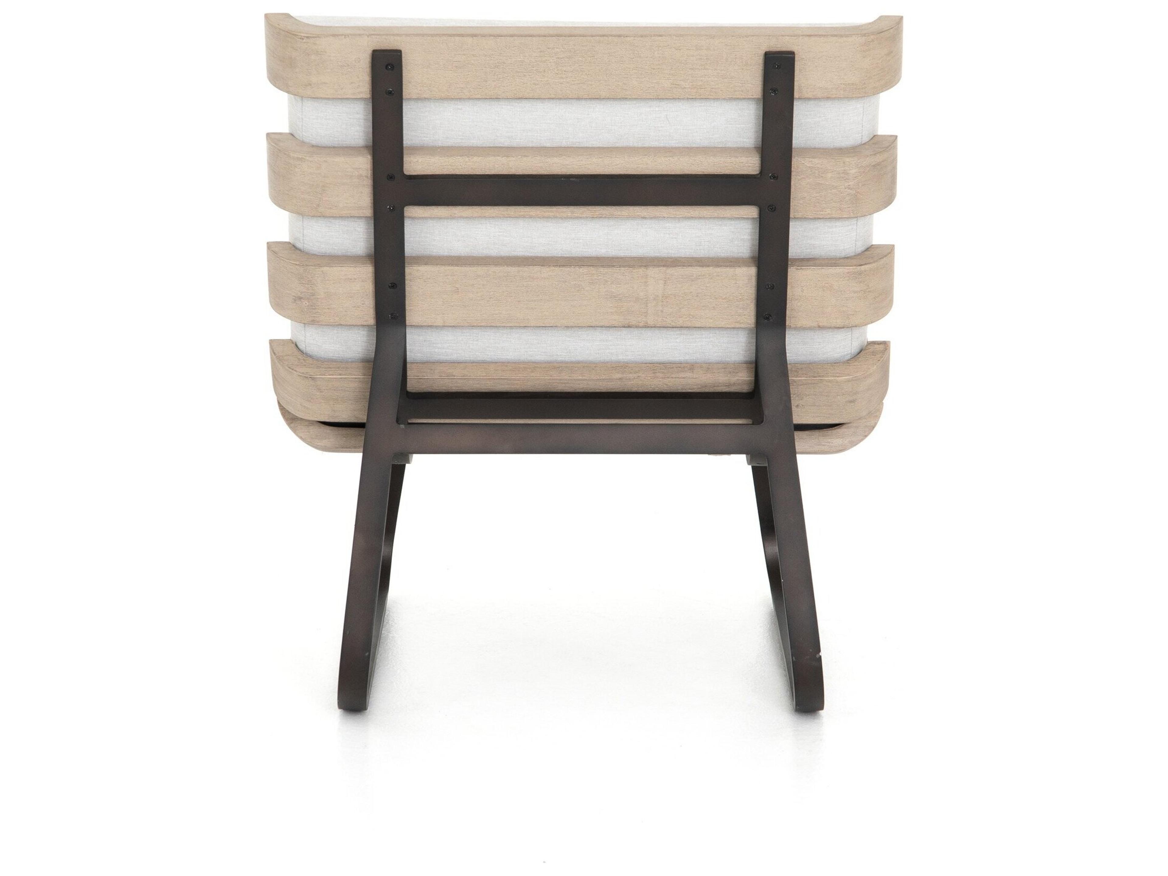 Luxecor Globetrotter Outdoor Bronze / Stone Grey Washed Brown Aluminum Teak Cushion Lounge Chair