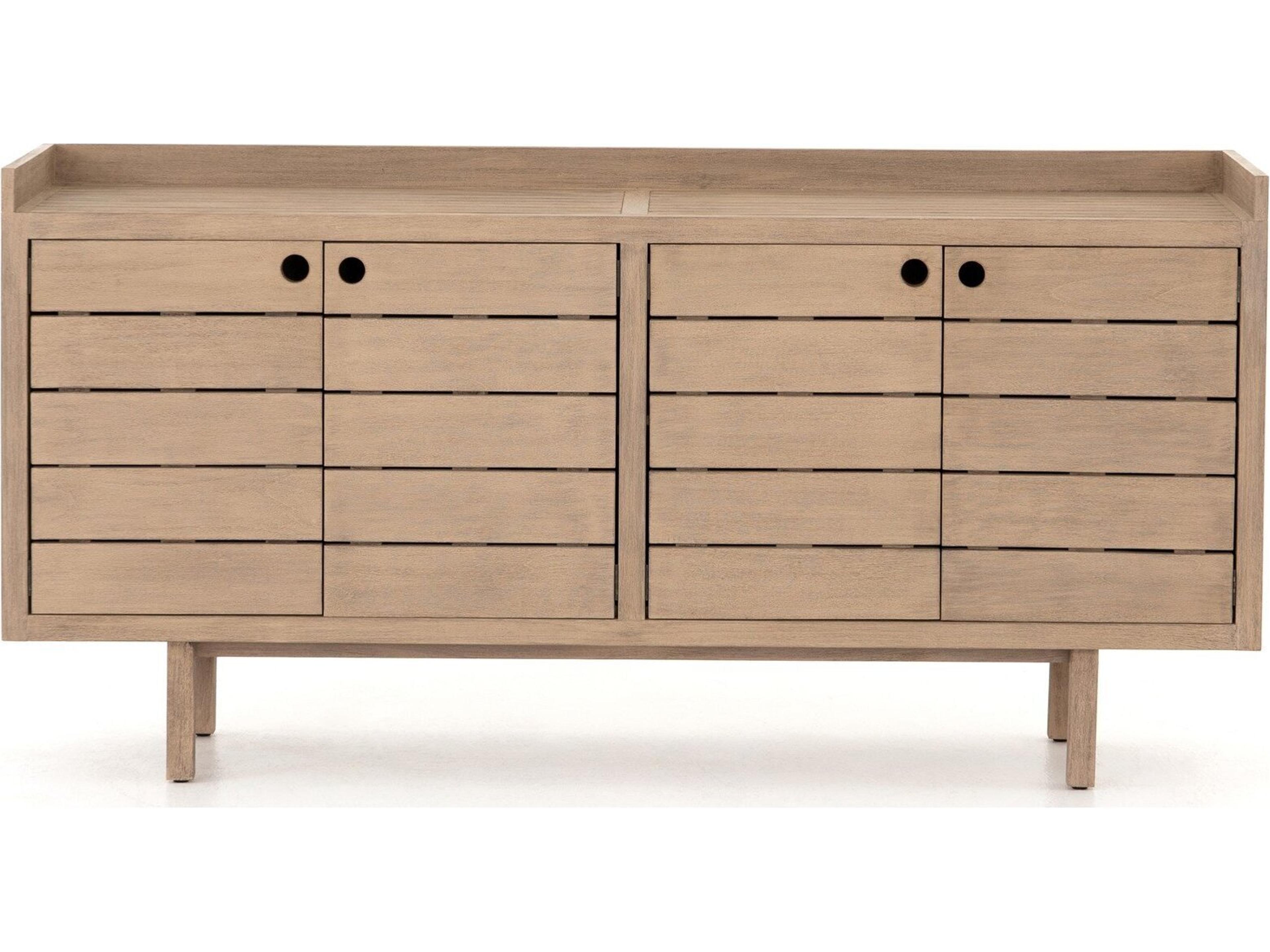 Four Hands Outdoor Solano Washed Brown Teak Rectangular Sideboard