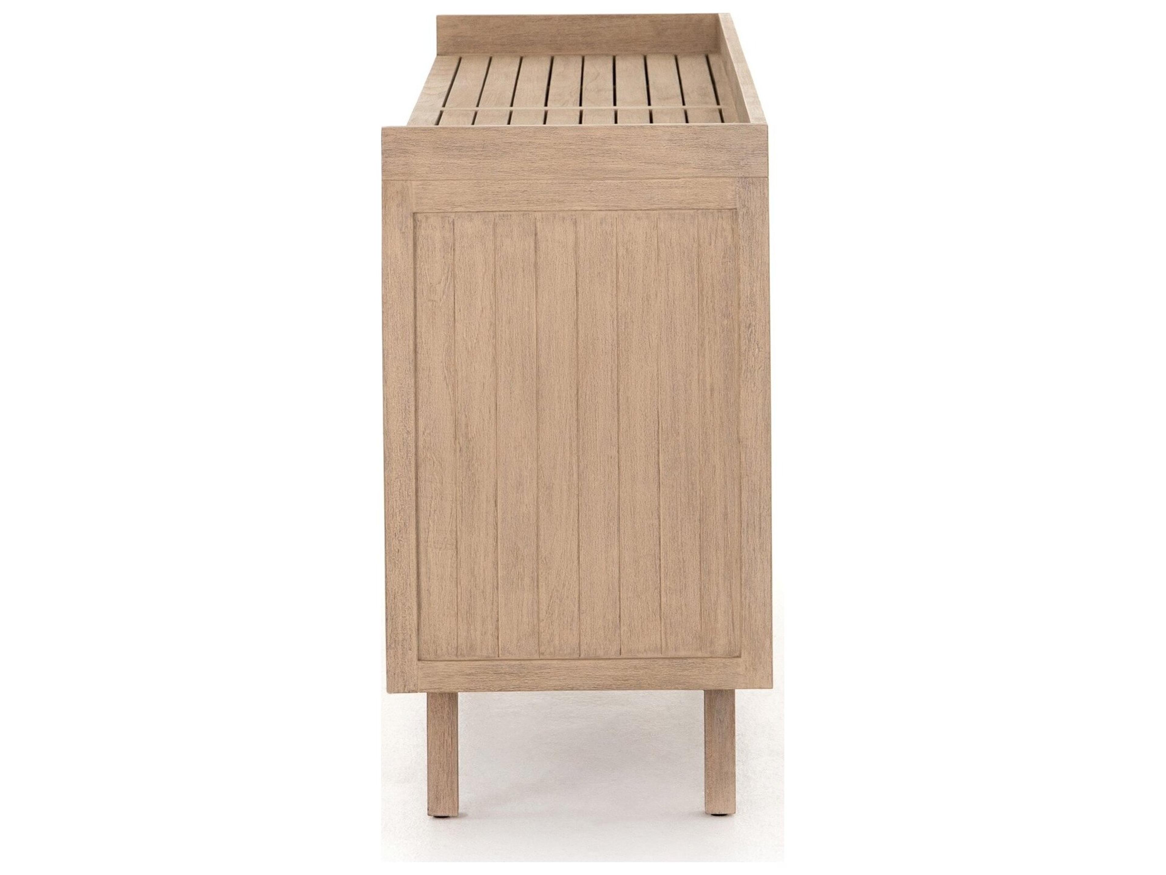 Four Hands Outdoor Solano Washed Brown Teak Rectangular Sideboard