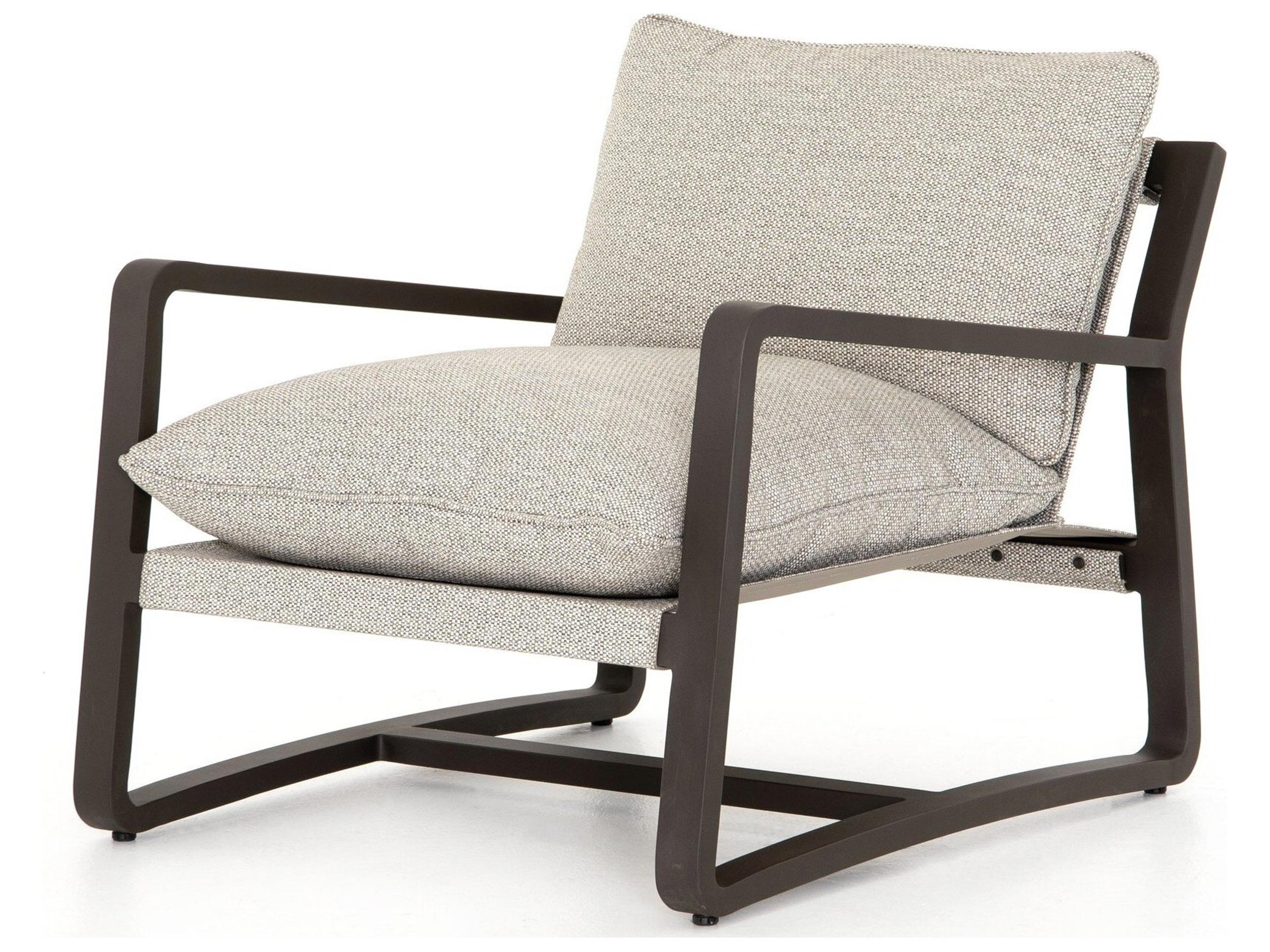 Solano Bronze Aluminum Lounge Chair with Faye Ash Cushion