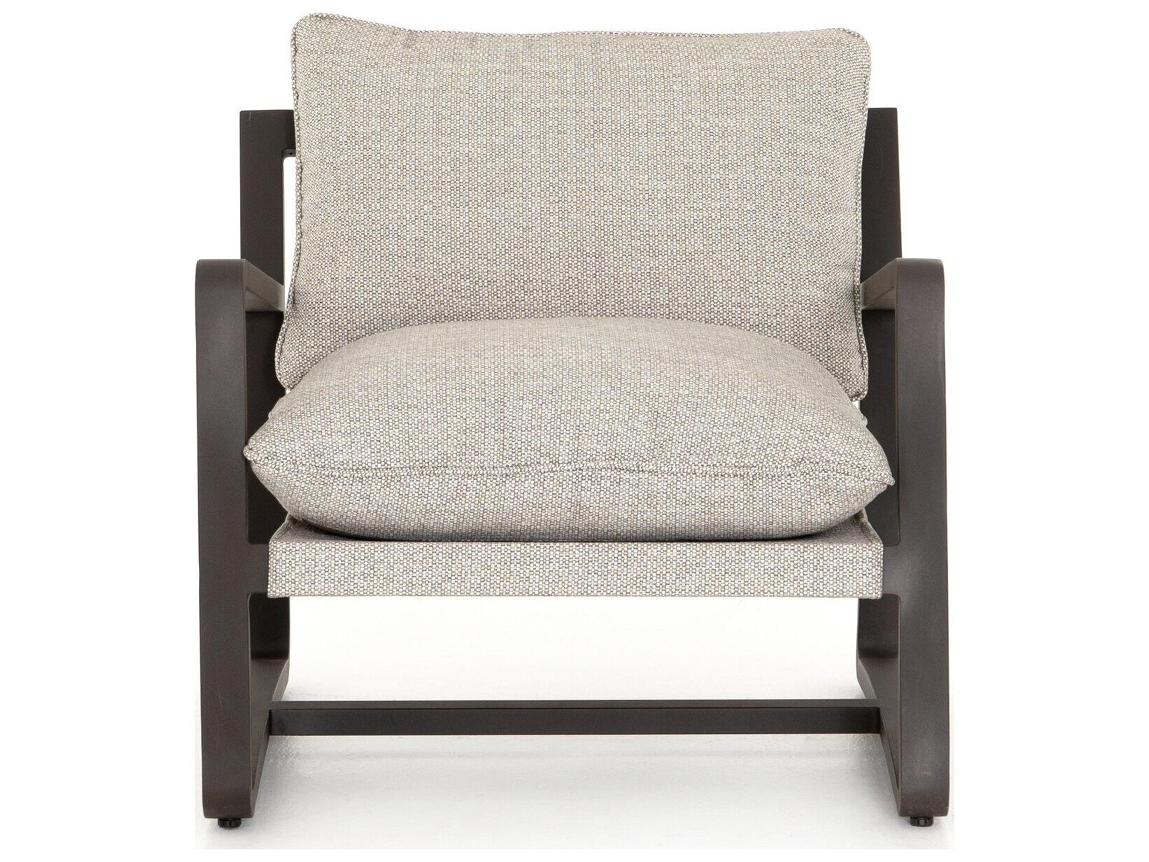 Four Hands Outdoor Solano Bronze Aluminum Lounge Chair with Faye Ash Cushion