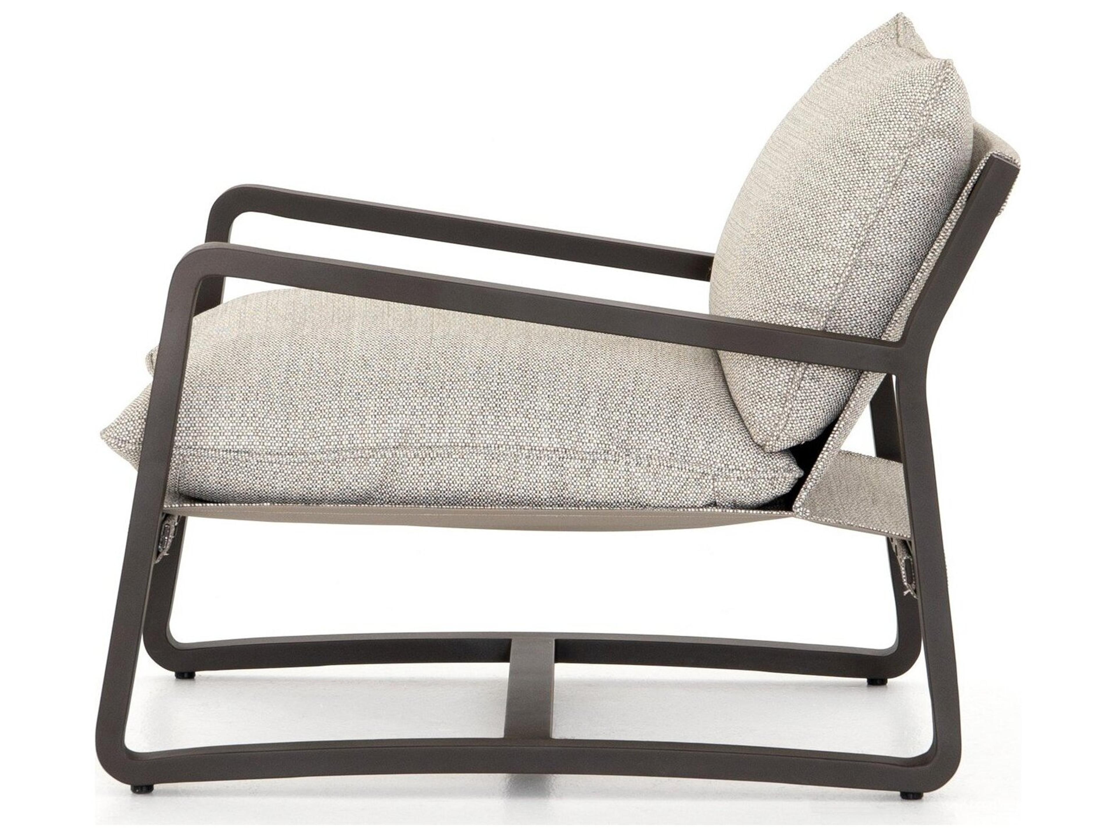 Four Hands Outdoor Solano Bronze Aluminum Lounge Chair with Faye Ash Cushion