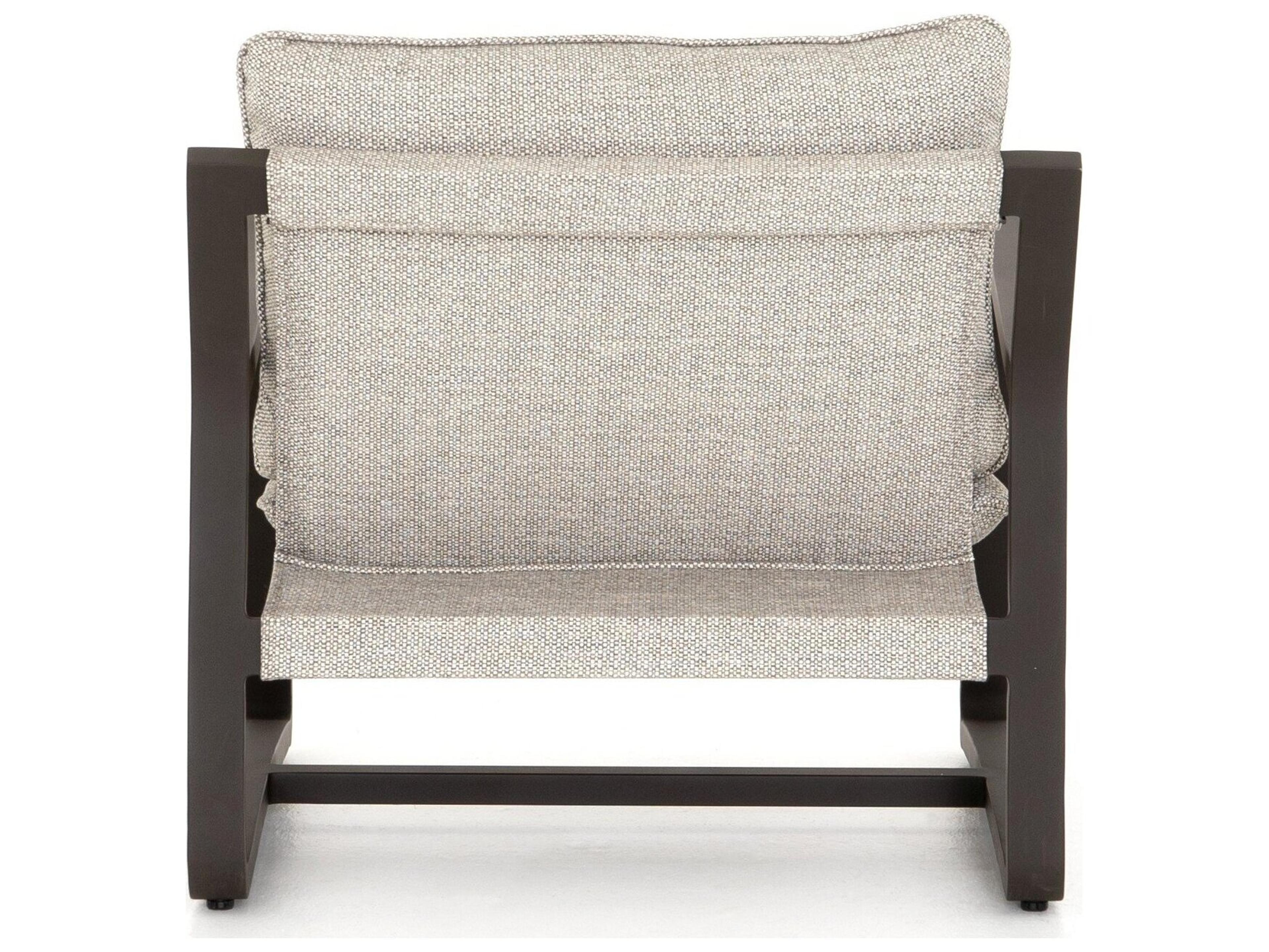 Four Hands Outdoor Solano Bronze Aluminum Lounge Chair with Faye Ash Cushion