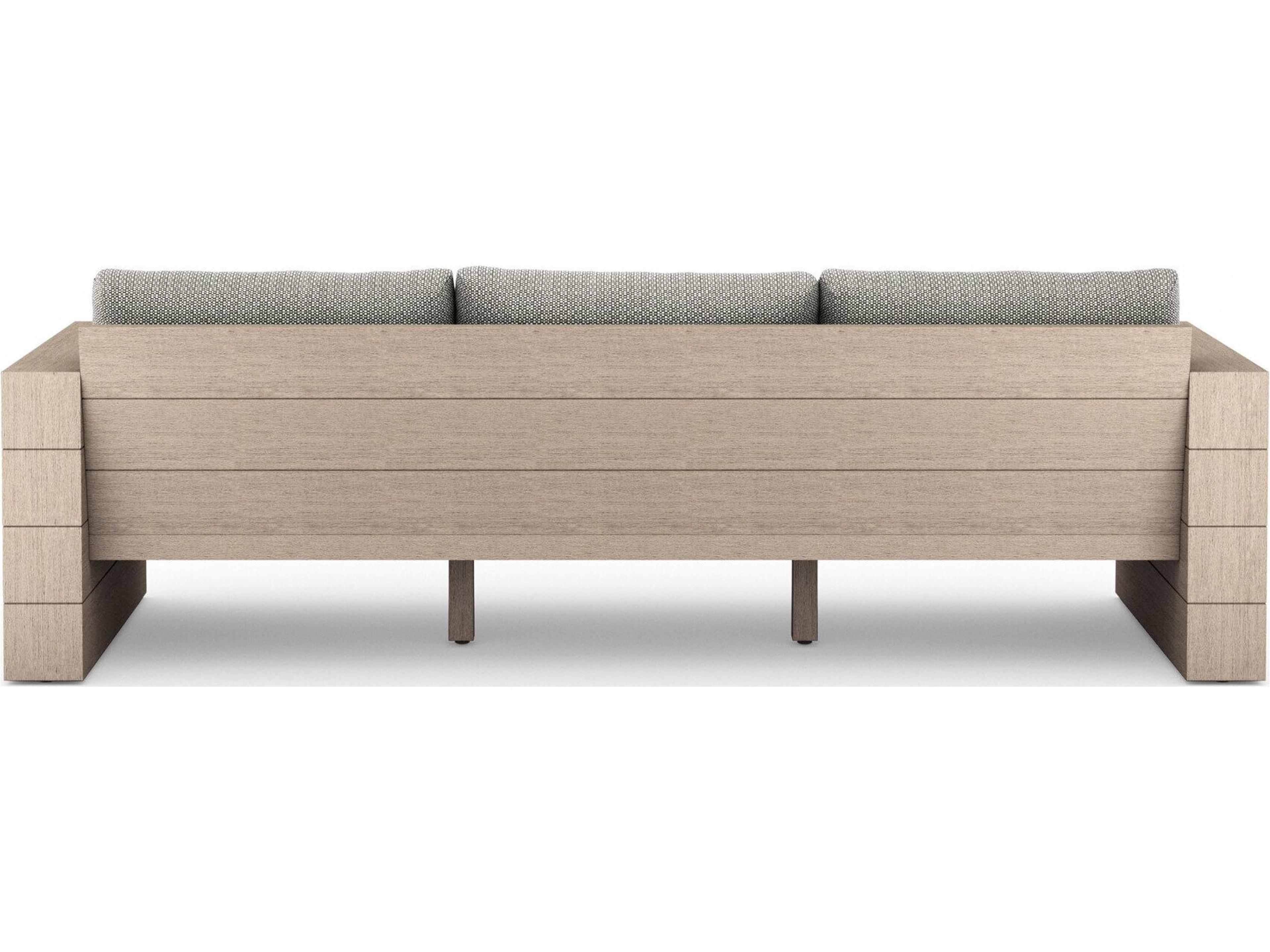 Luxecor Globetrotter Outdoor Leroy Washed Brown Teak Cushion Sofa in Fay Ash