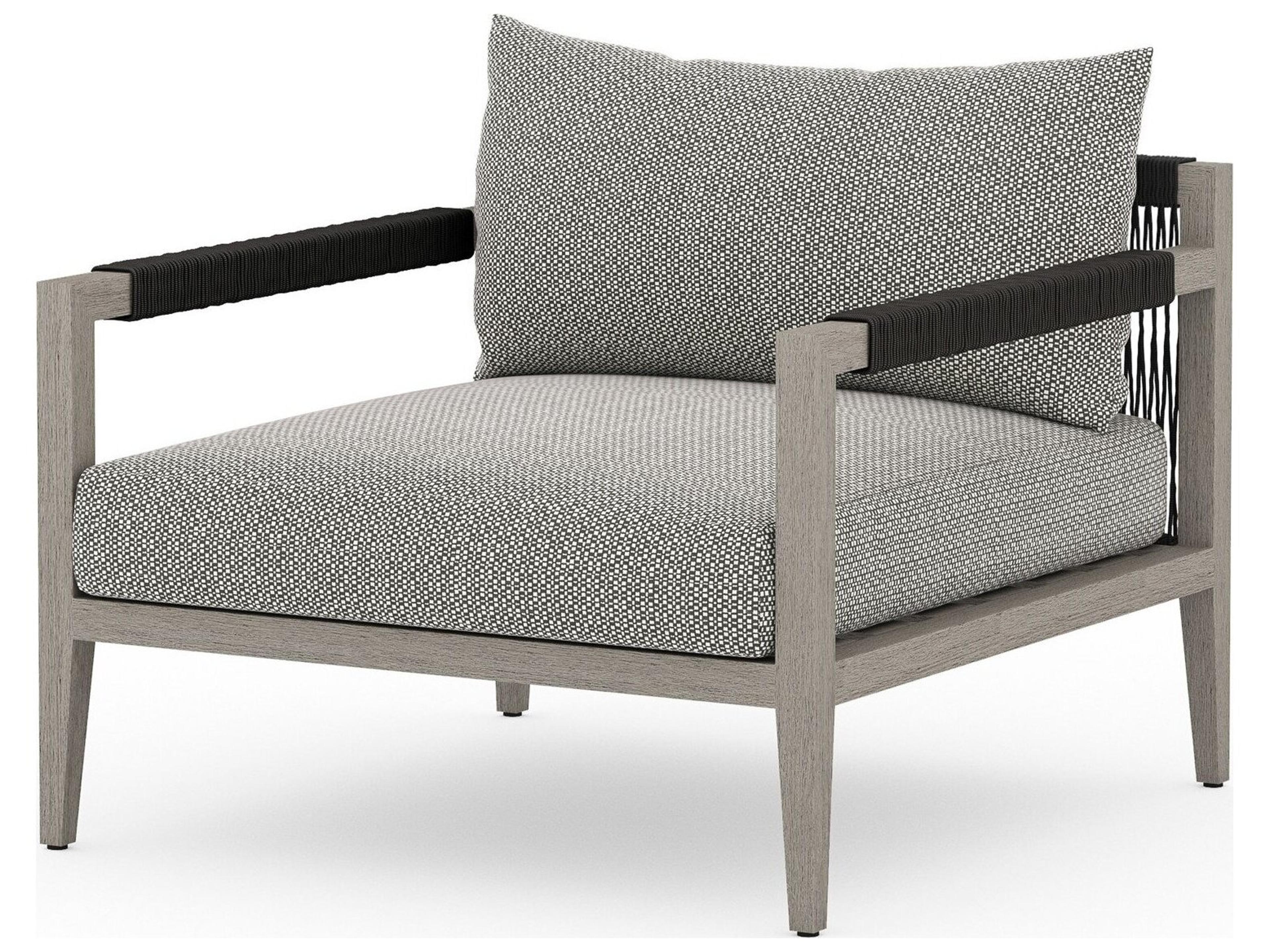 Luxecor Globetrotter Outdoor Sherwood Weathered Grey Teak Cushion Lounge Chair in Faye Ash