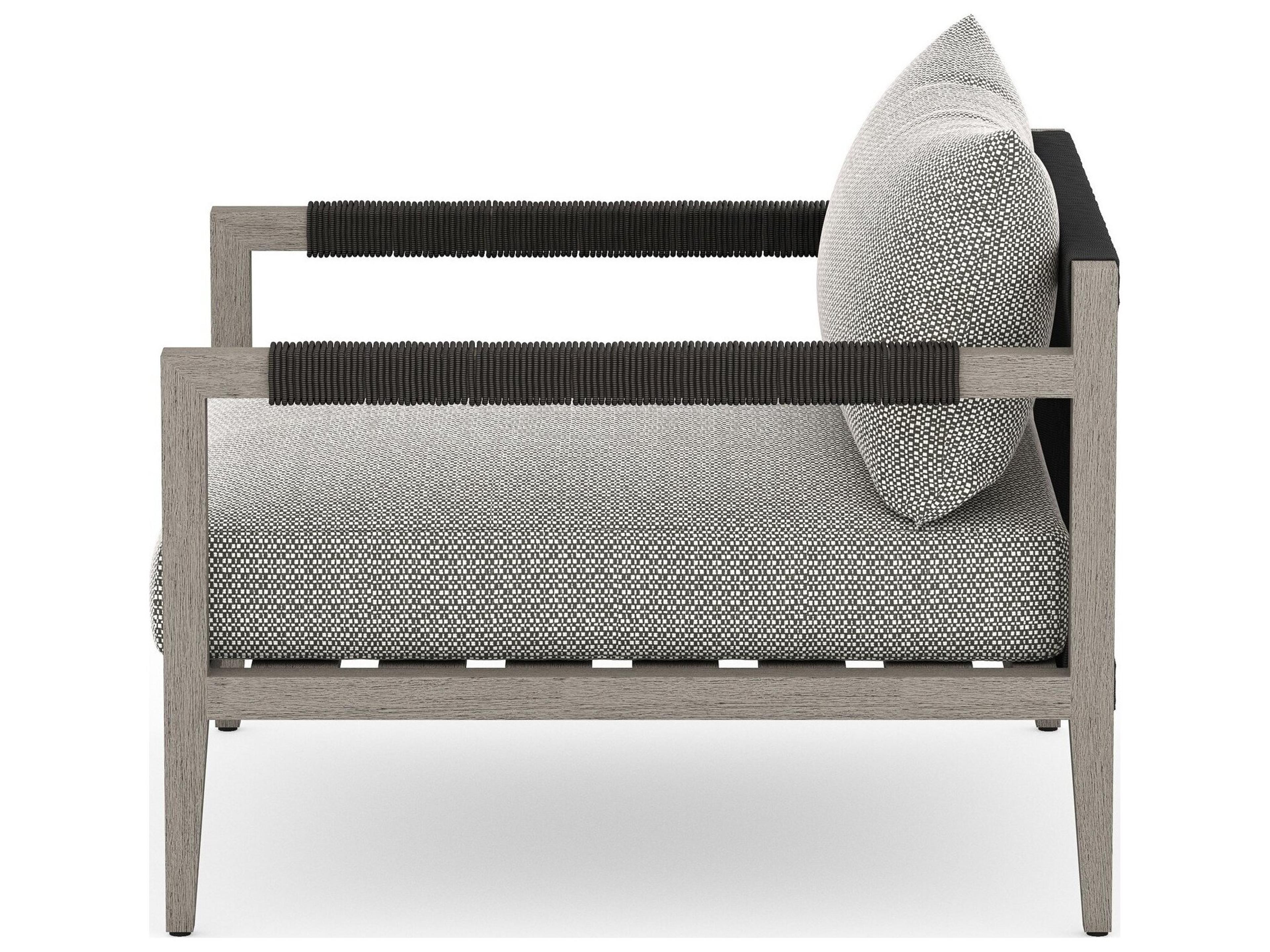 Luxecor Globetrotter Outdoor Sherwood Weathered Grey Teak Cushion Lounge Chair in Faye Ash