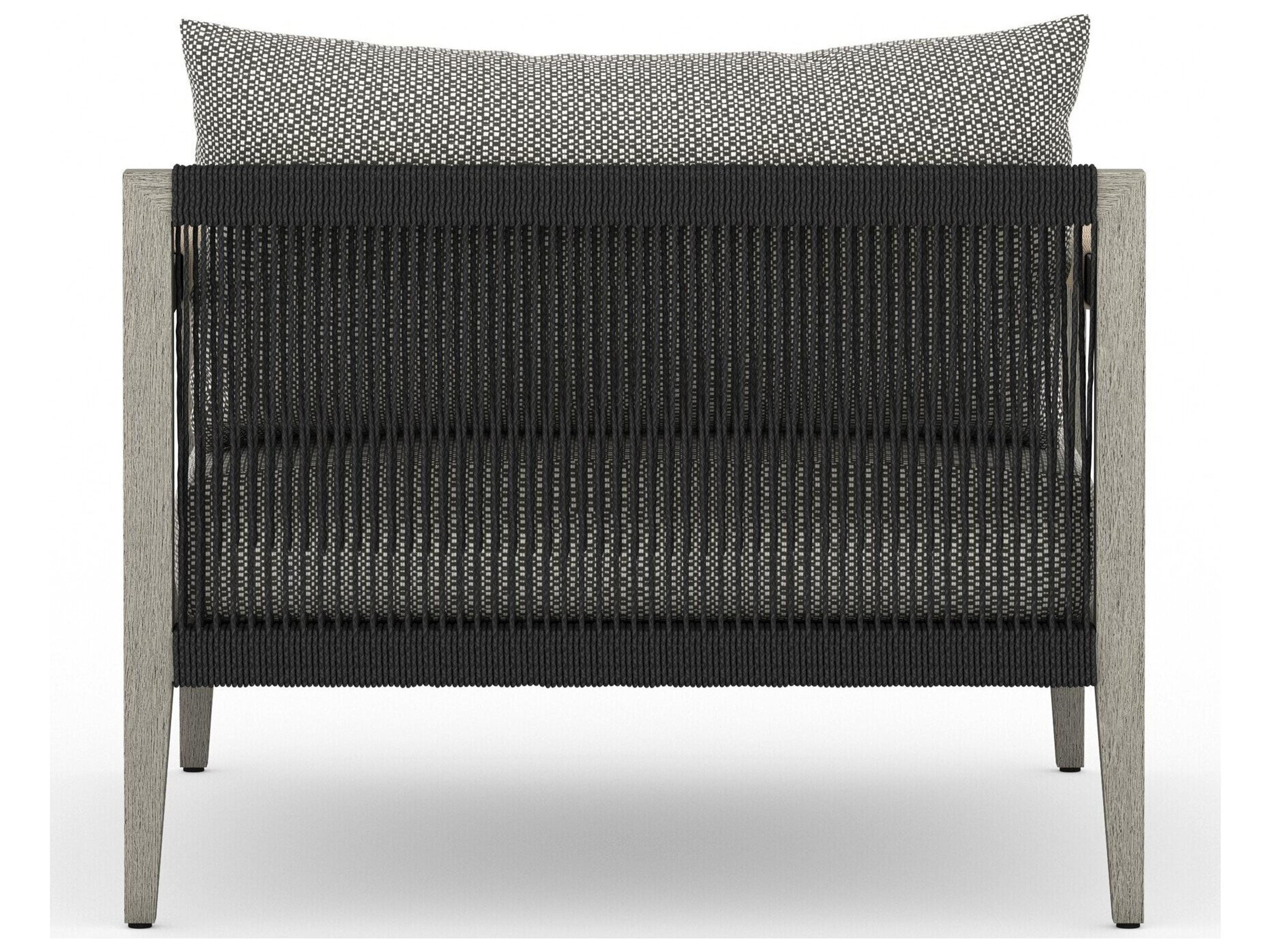 Luxecor Globetrotter Outdoor Sherwood Weathered Grey Teak Cushion Lounge Chair in Faye Ash