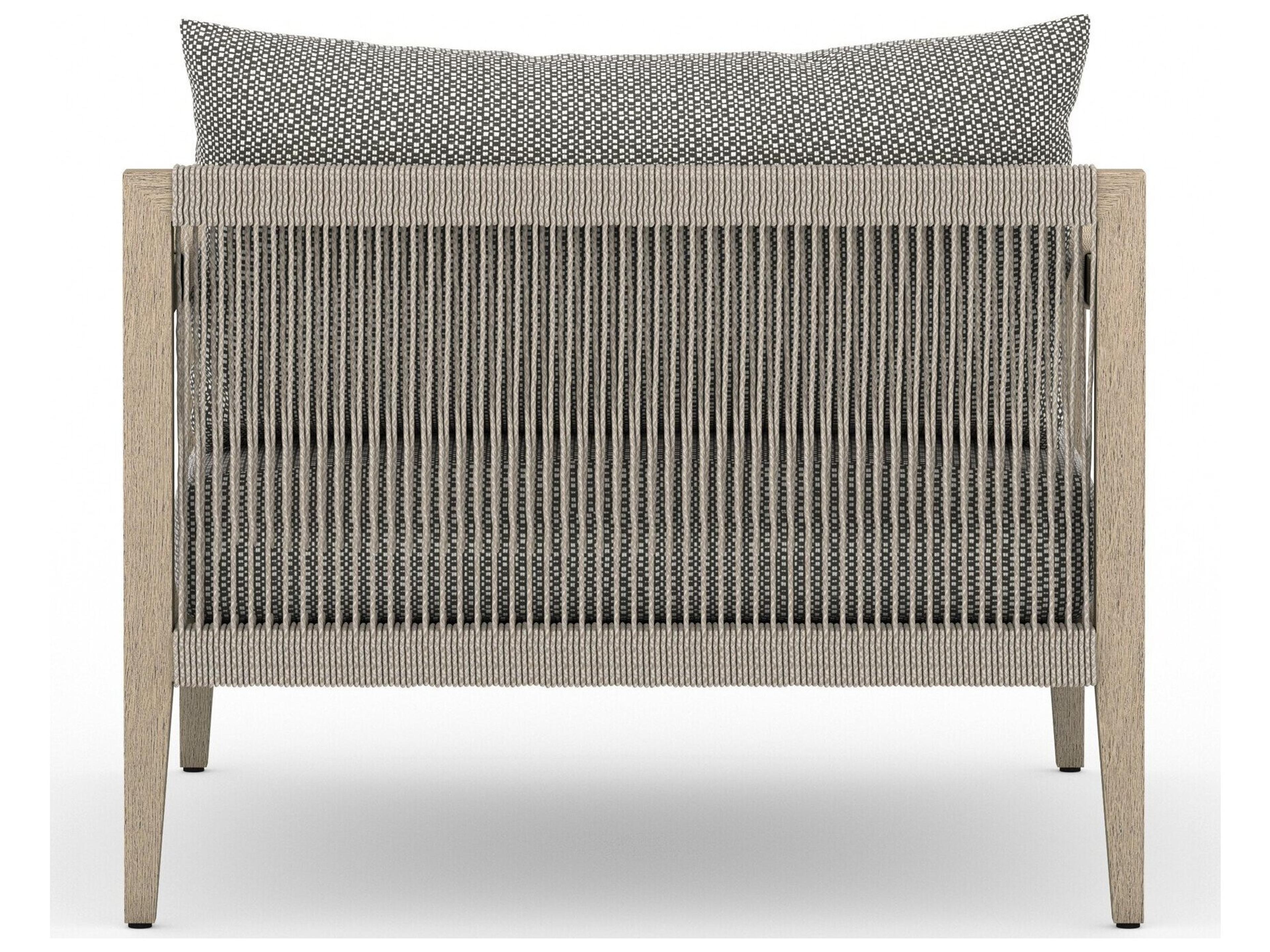 Luxecor Globetrotter Outdoor Sherwood Washed Brown Teak Cushion Lounge Chair in Faye Ash