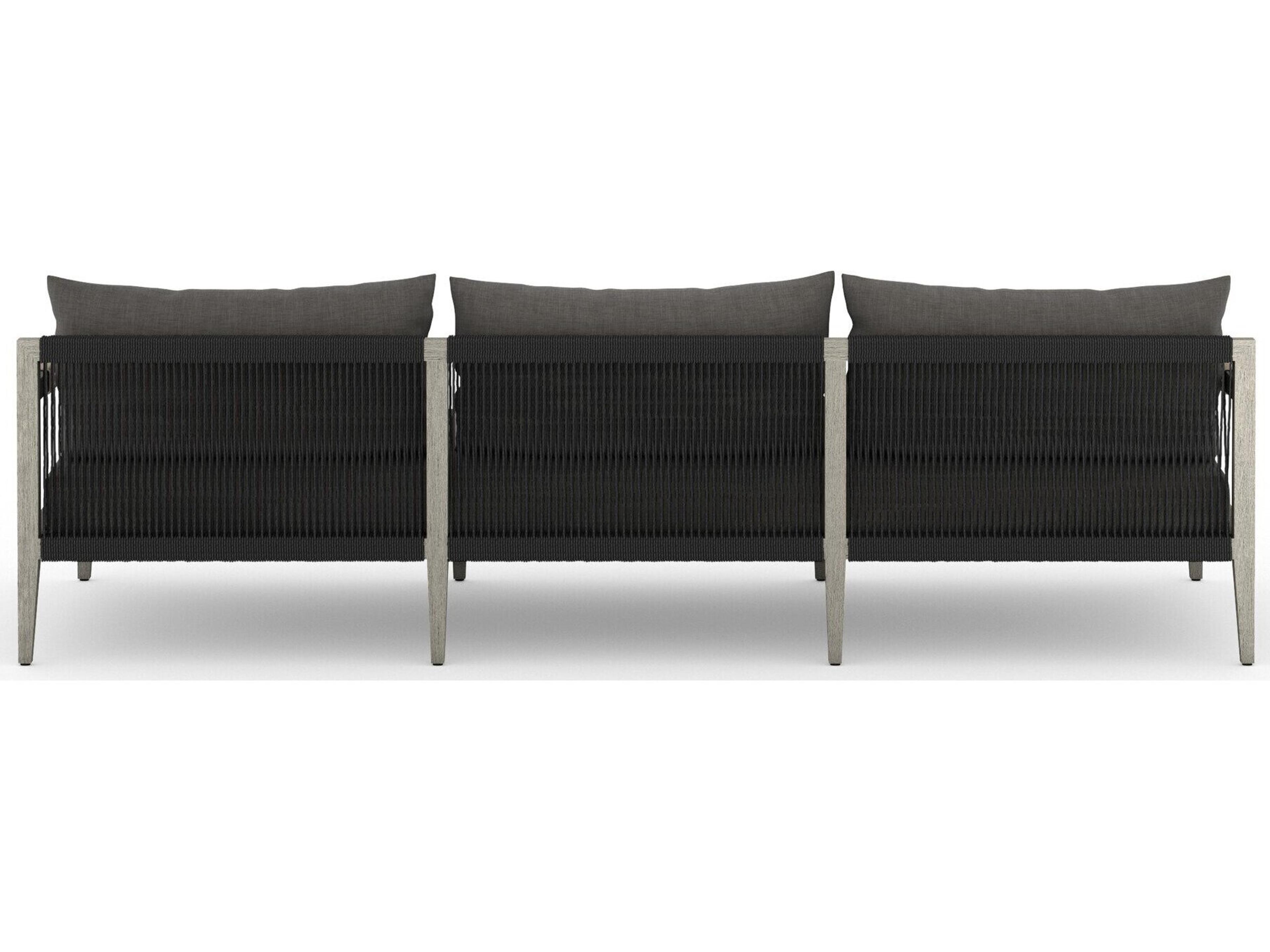 Four Hands Outdoor Grass Roots Leroy  Sofa-96-Brown/Stone Grey