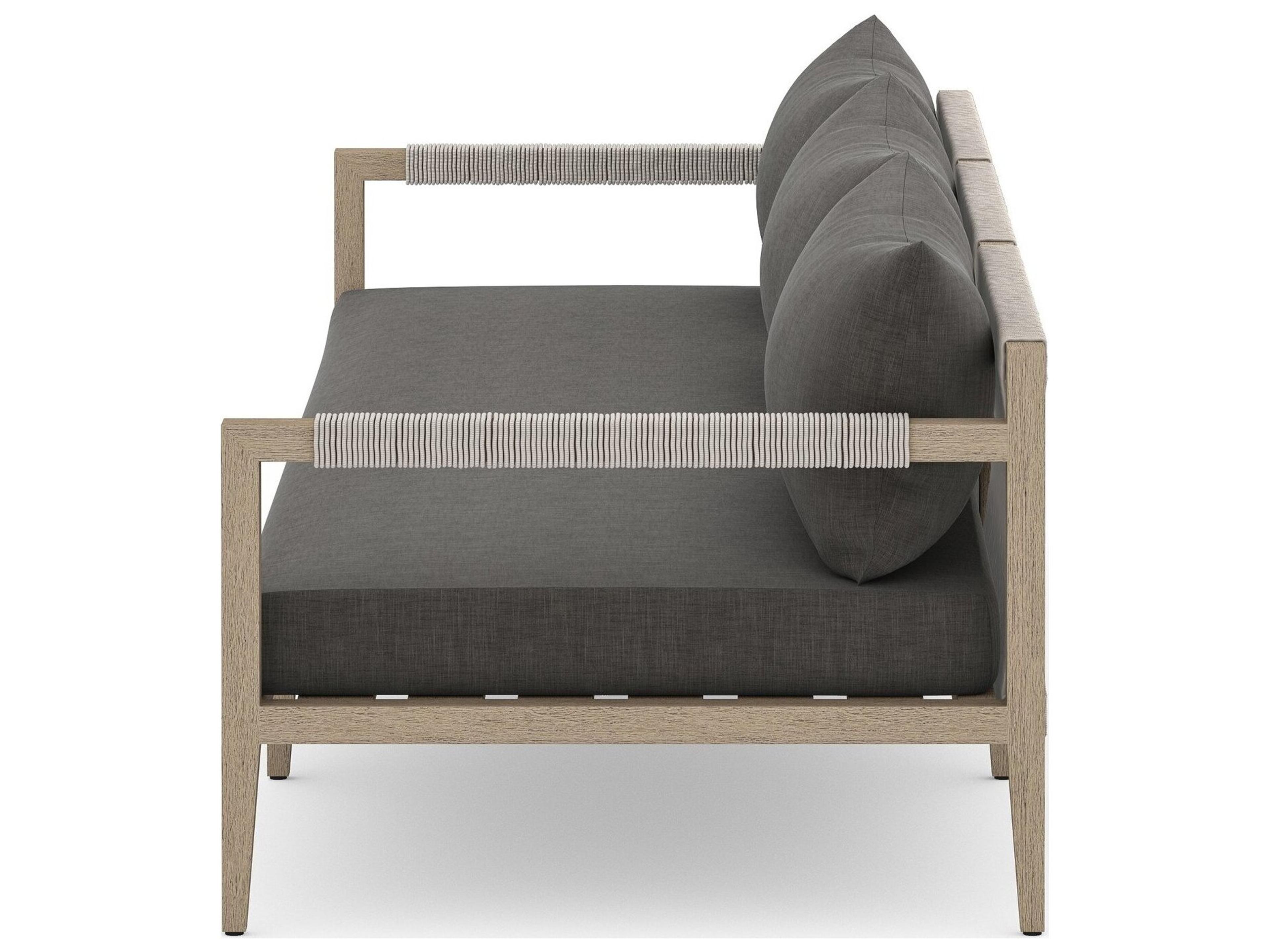 Four Hands Outdoor Solano Sherwood  Sofa-63-Brown/Charcoal