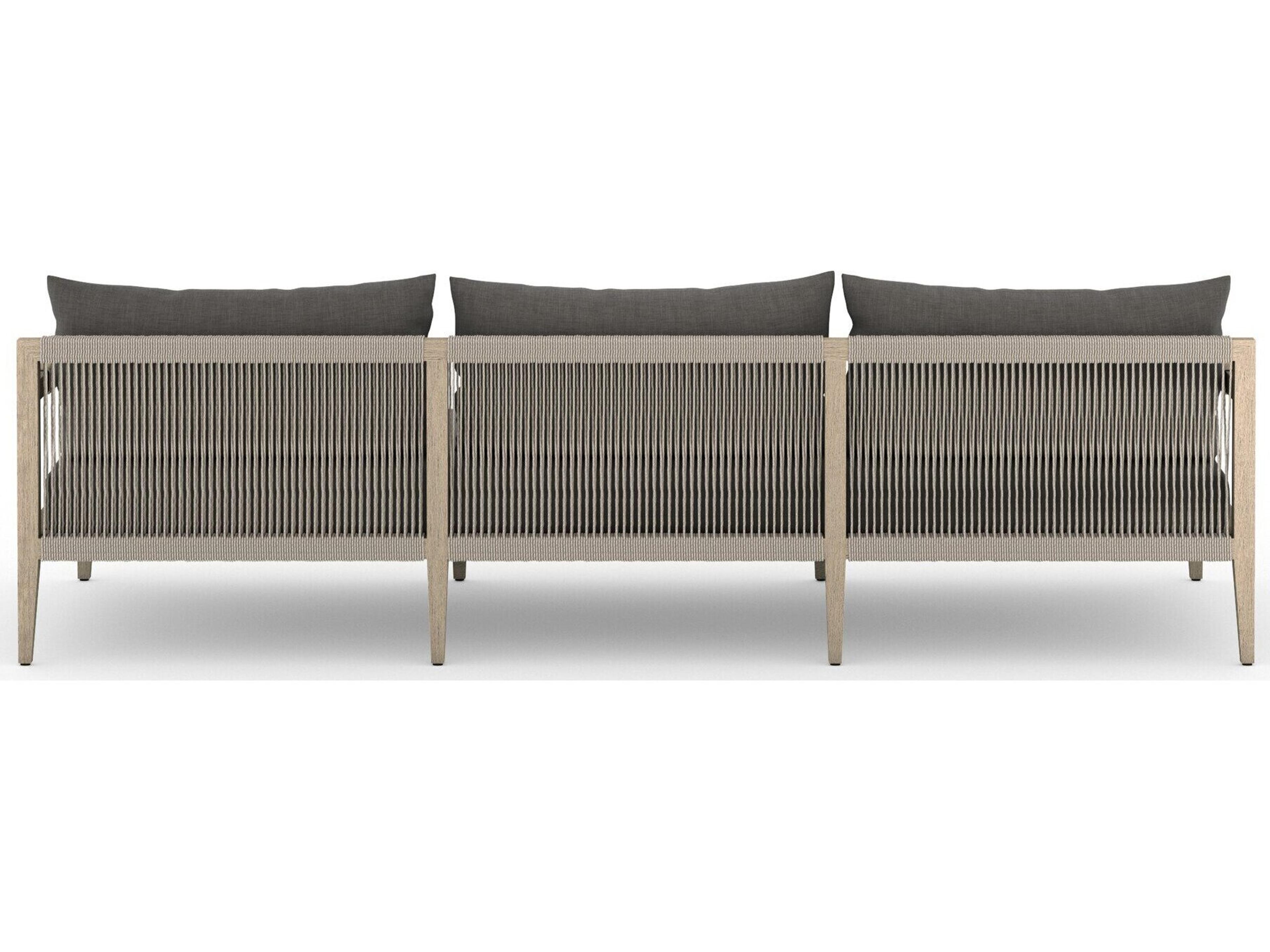 Four Hands Outdoor Solano Sherwood  Sofa-63-Brown/Charcoal