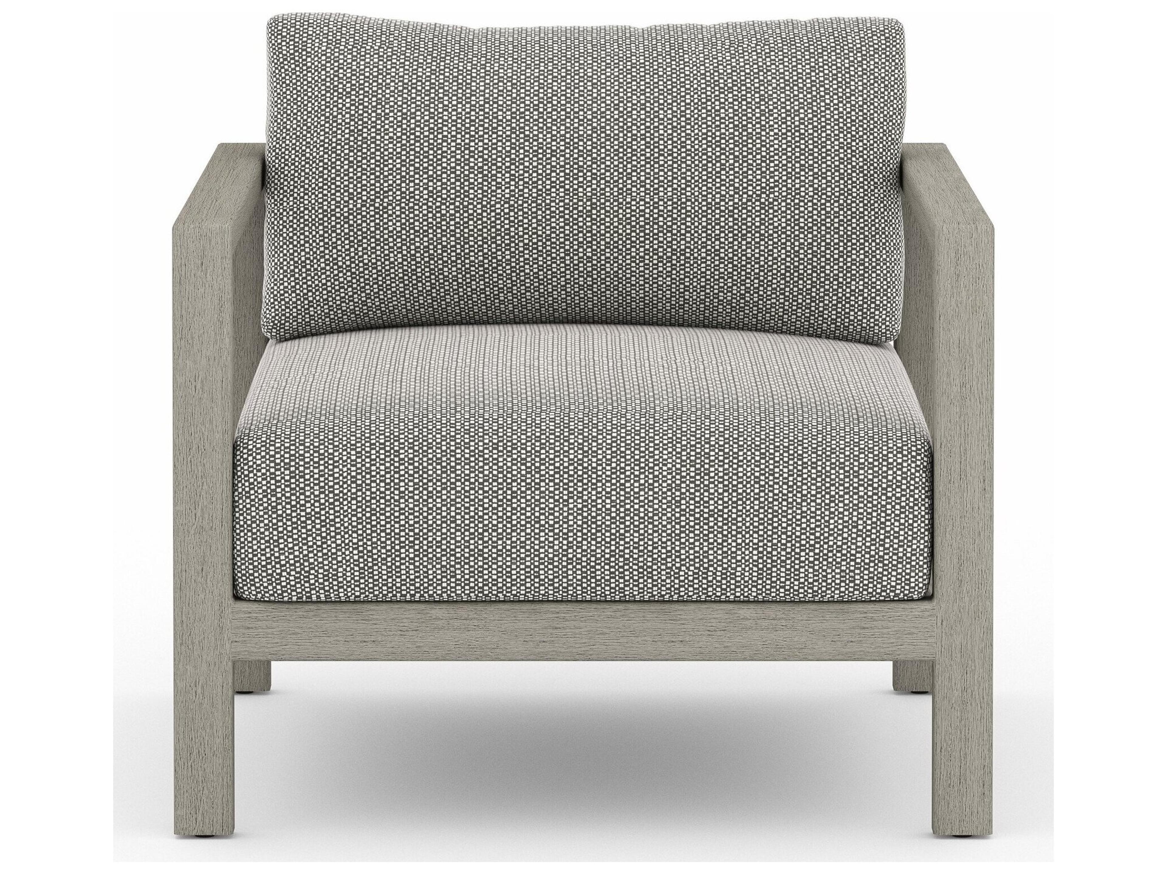 Globetrotter Outdoor Sonoma Weathered Grey Teak Cushion Lounge Chair in Faye Ash