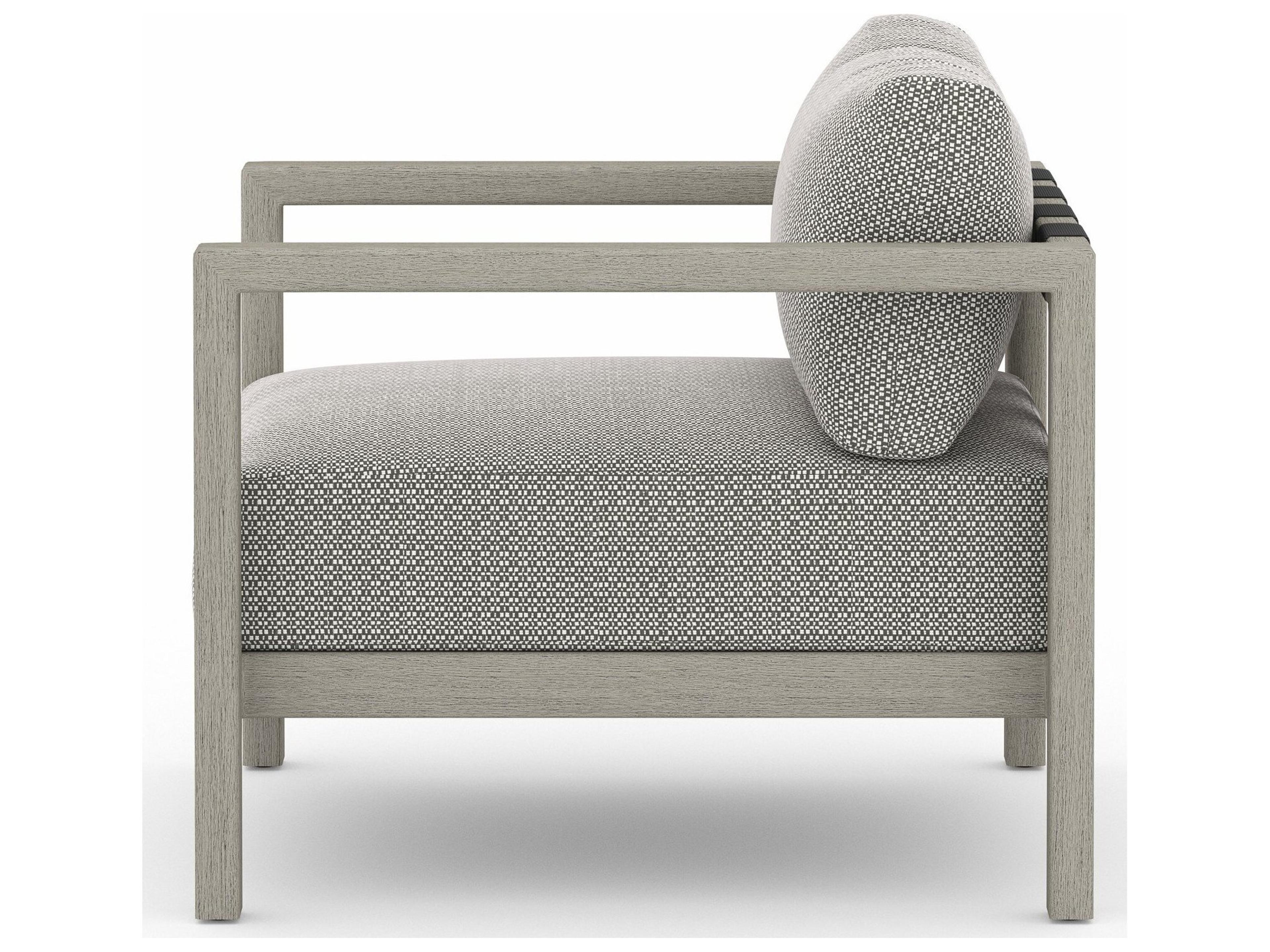 Luxecor Globetrotter Outdoor Sonoma Weathered Grey Teak Cushion Lounge Chair in Faye Ash